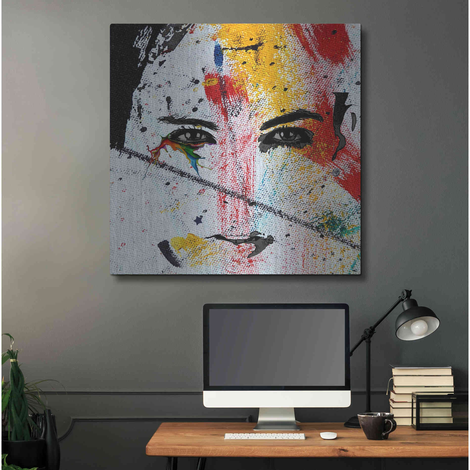 Luxe Metal Art 'Face Paint' by Karen Smith, Metal Wall Art,36x36