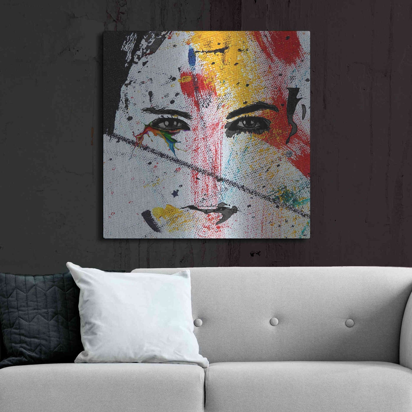 Luxe Metal Art 'Face Paint' by Karen Smith, Metal Wall Art,36x36