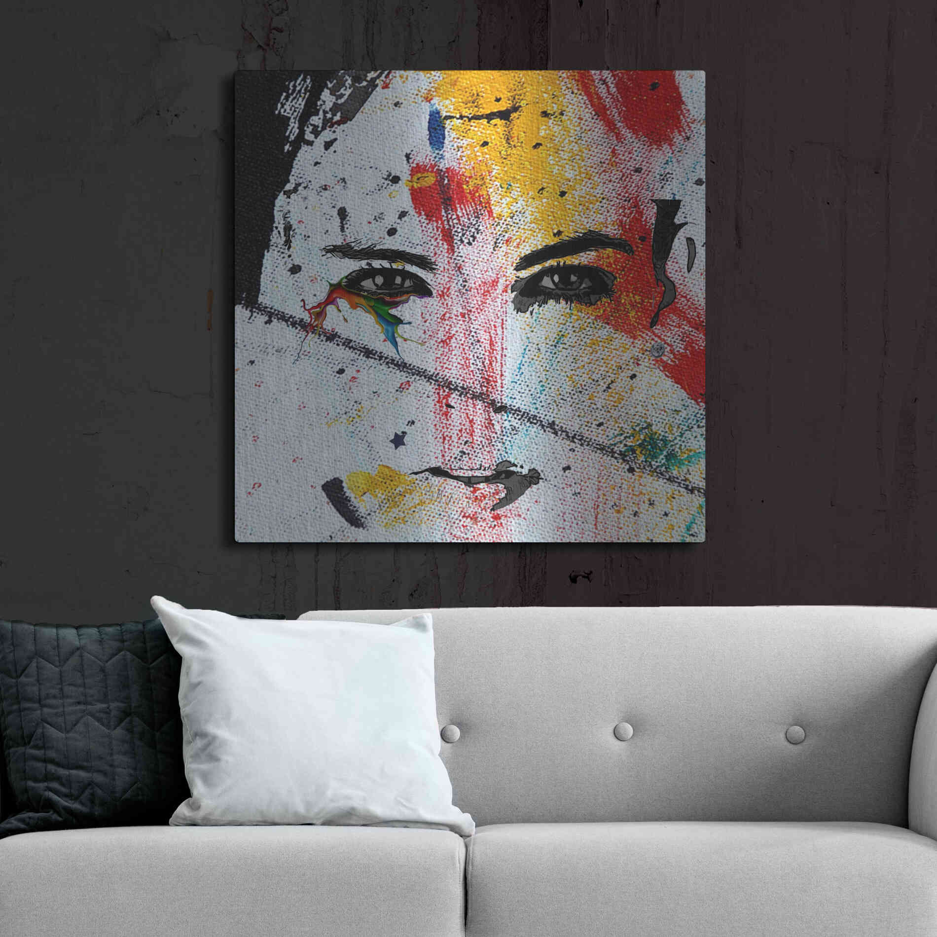 Luxe Metal Art 'Face Paint' by Karen Smith, Metal Wall Art,36x36