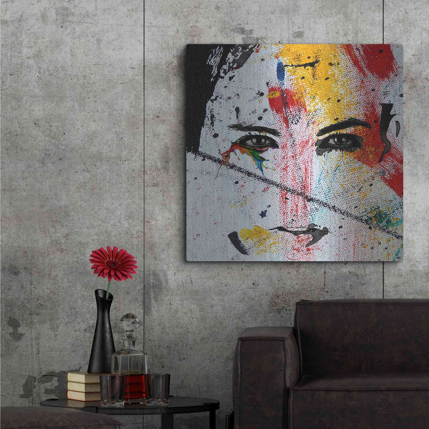 Luxe Metal Art 'Face Paint' by Karen Smith, Metal Wall Art,36x36