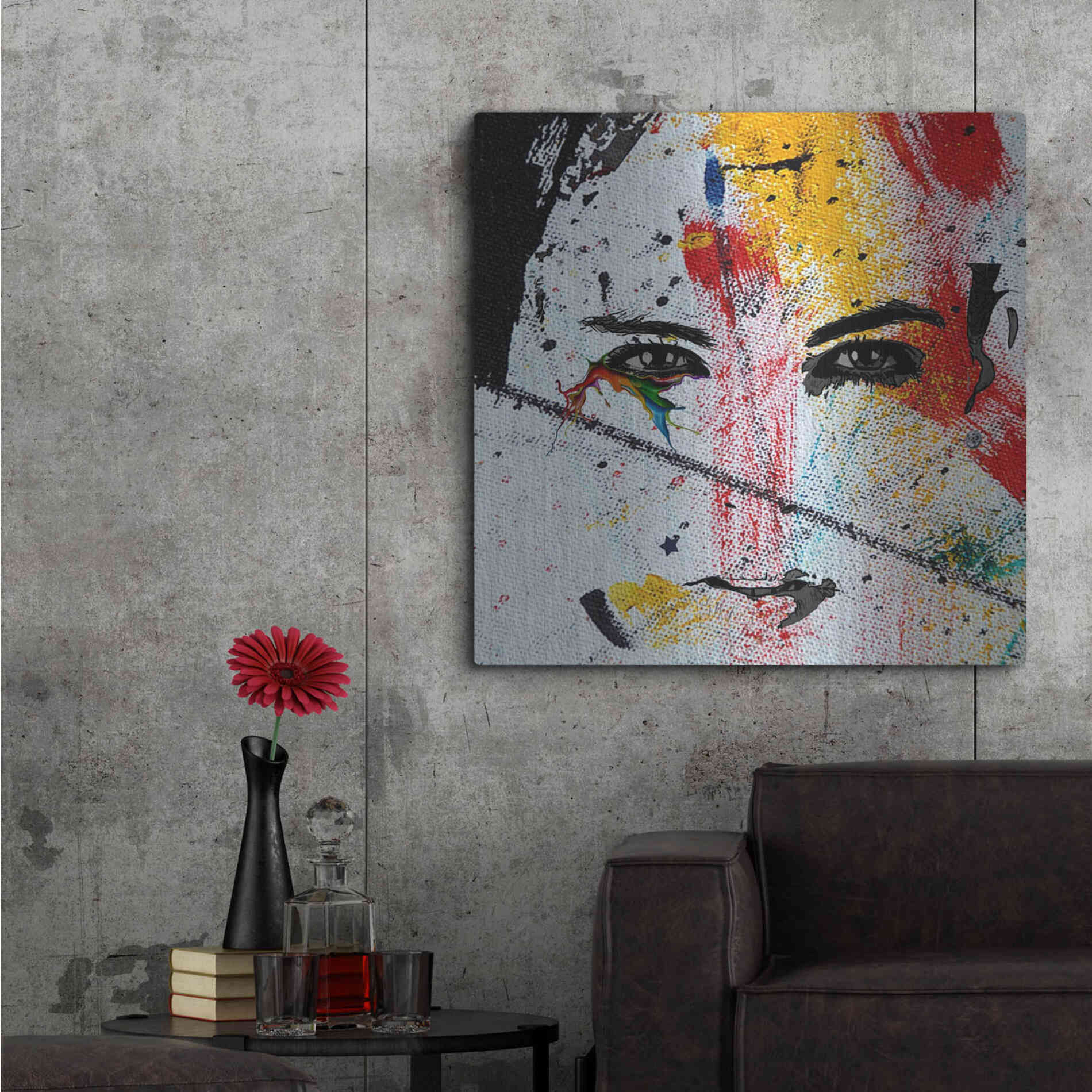 Luxe Metal Art 'Face Paint' by Karen Smith, Metal Wall Art,36x36