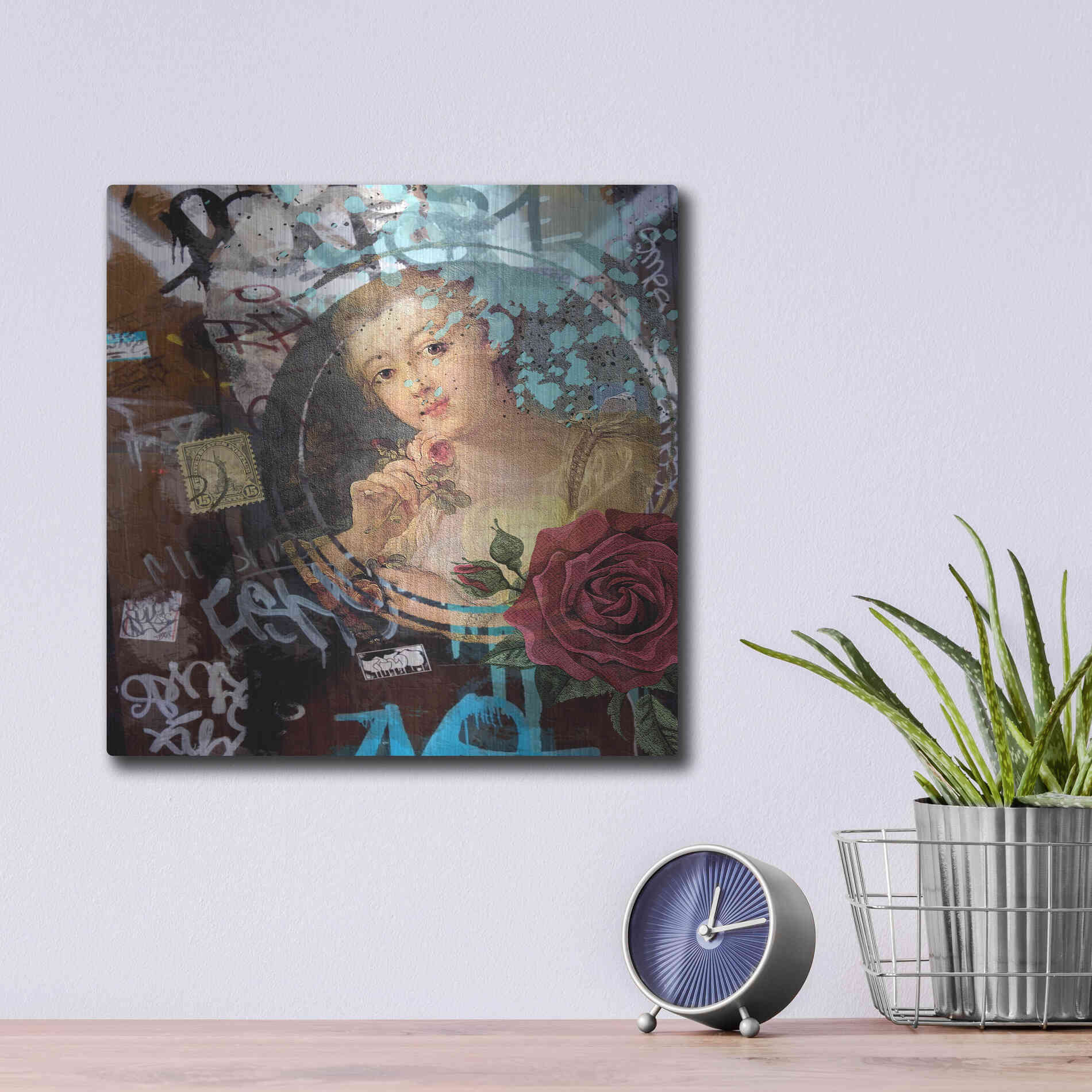 Luxe Metal Art 'Classic Graffiti' by Karen Smith, Metal Wall Art,12x12