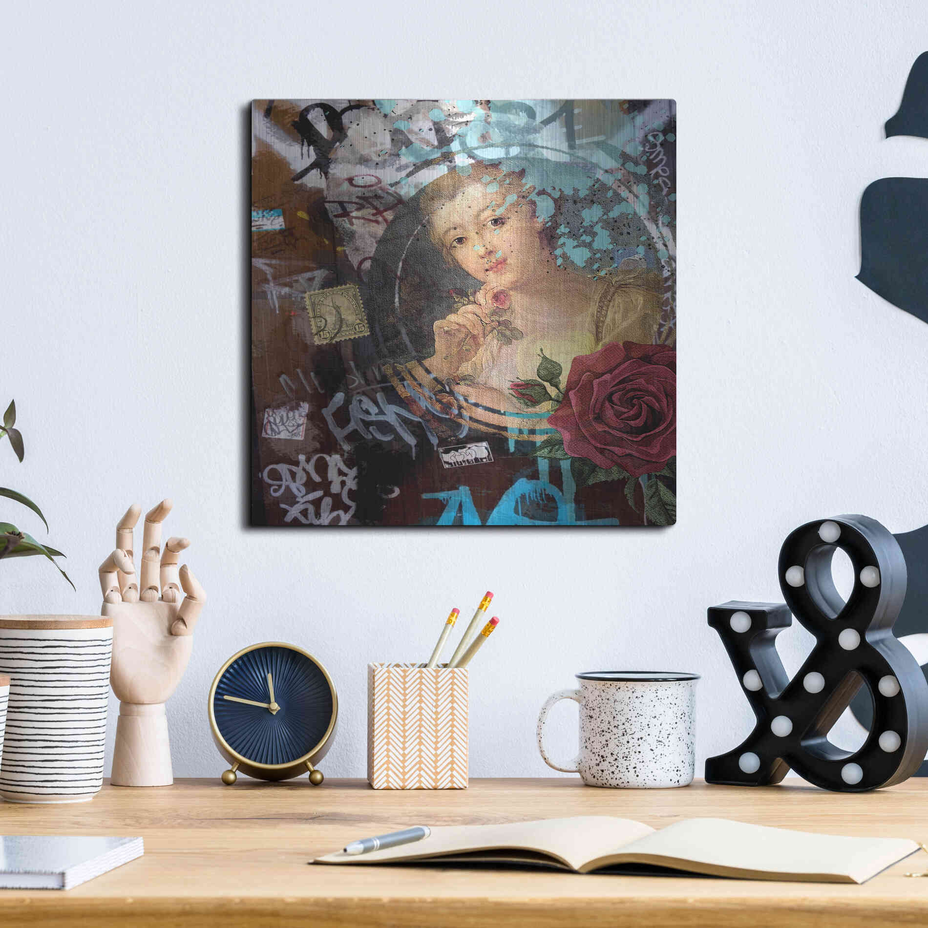 Luxe Metal Art 'Classic Graffiti' by Karen Smith, Metal Wall Art,12x12