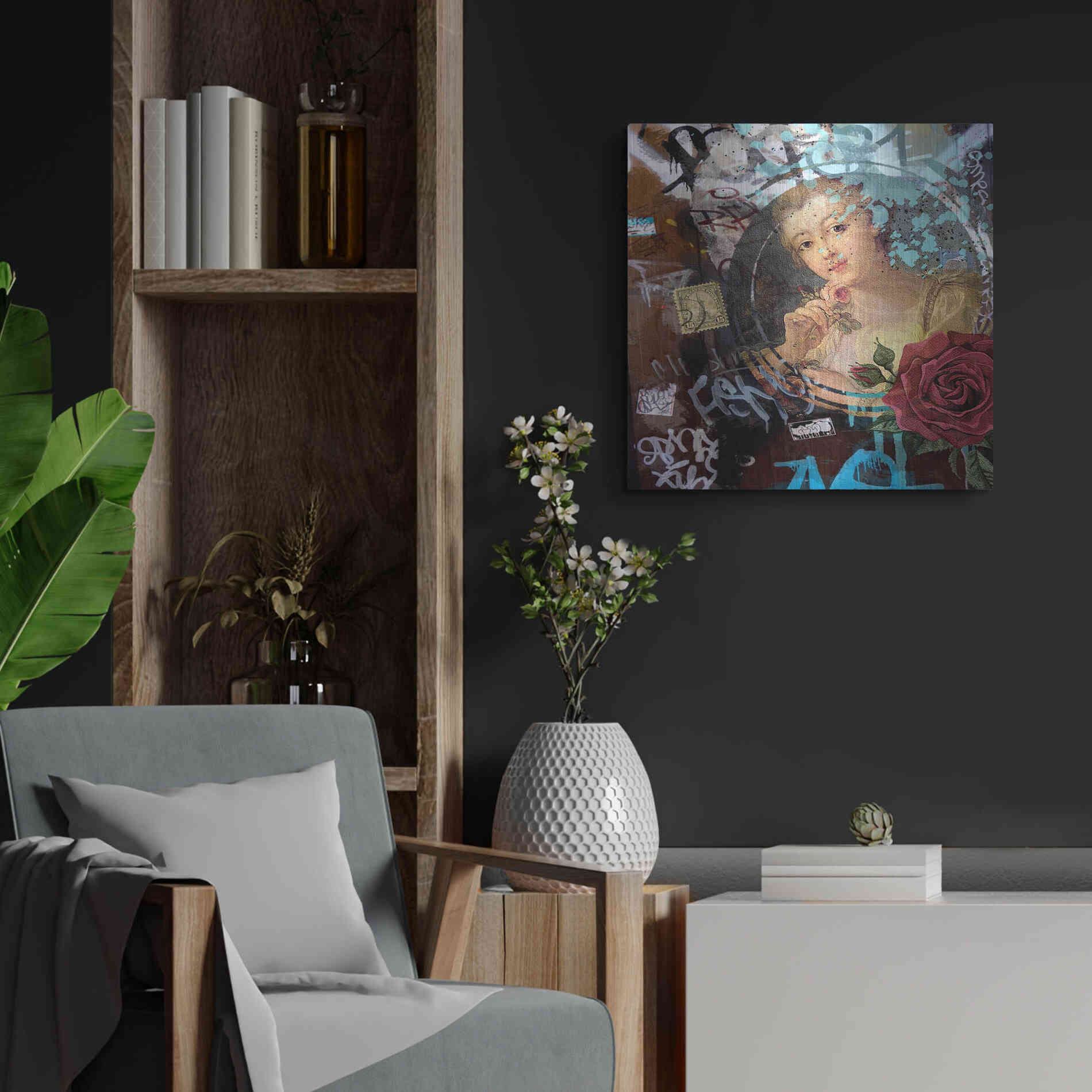 Luxe Metal Art 'Classic Graffiti' by Karen Smith, Metal Wall Art,24x24