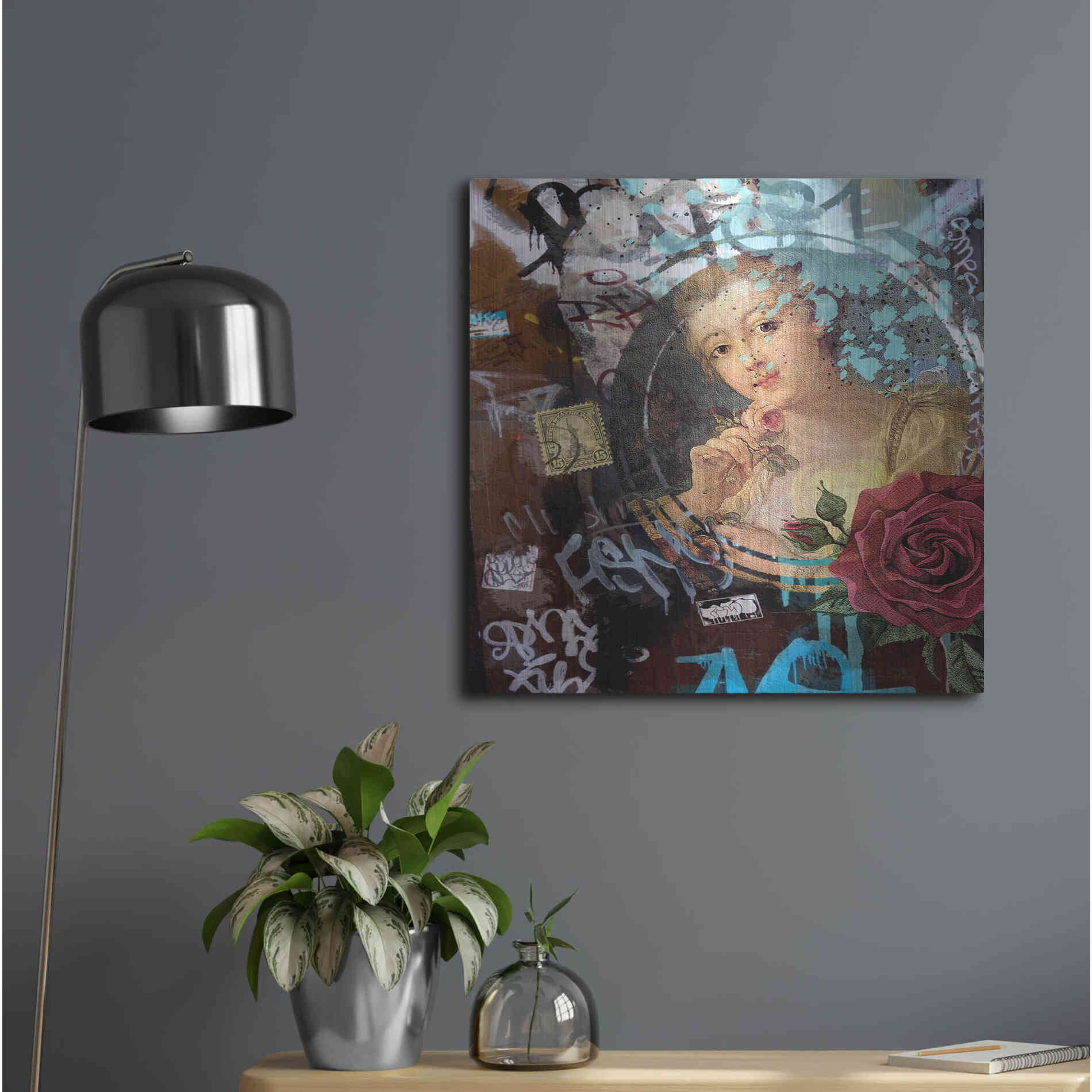 Luxe Metal Art 'Classic Graffiti' by Karen Smith, Metal Wall Art,24x24
