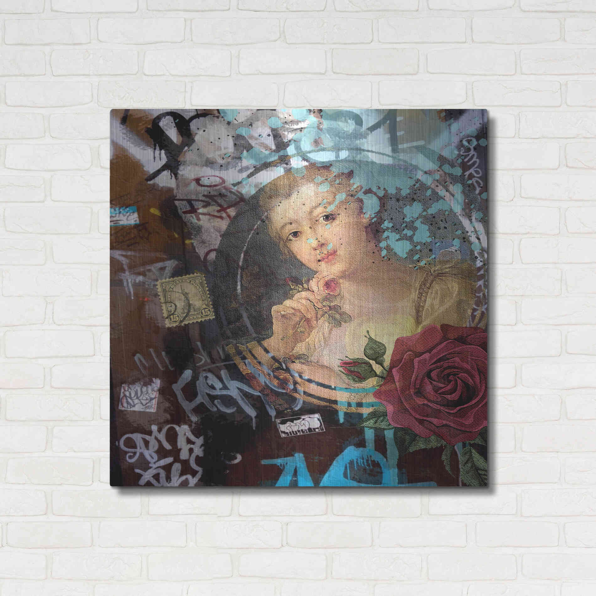 Luxe Metal Art 'Classic Graffiti' by Karen Smith, Metal Wall Art,36x36