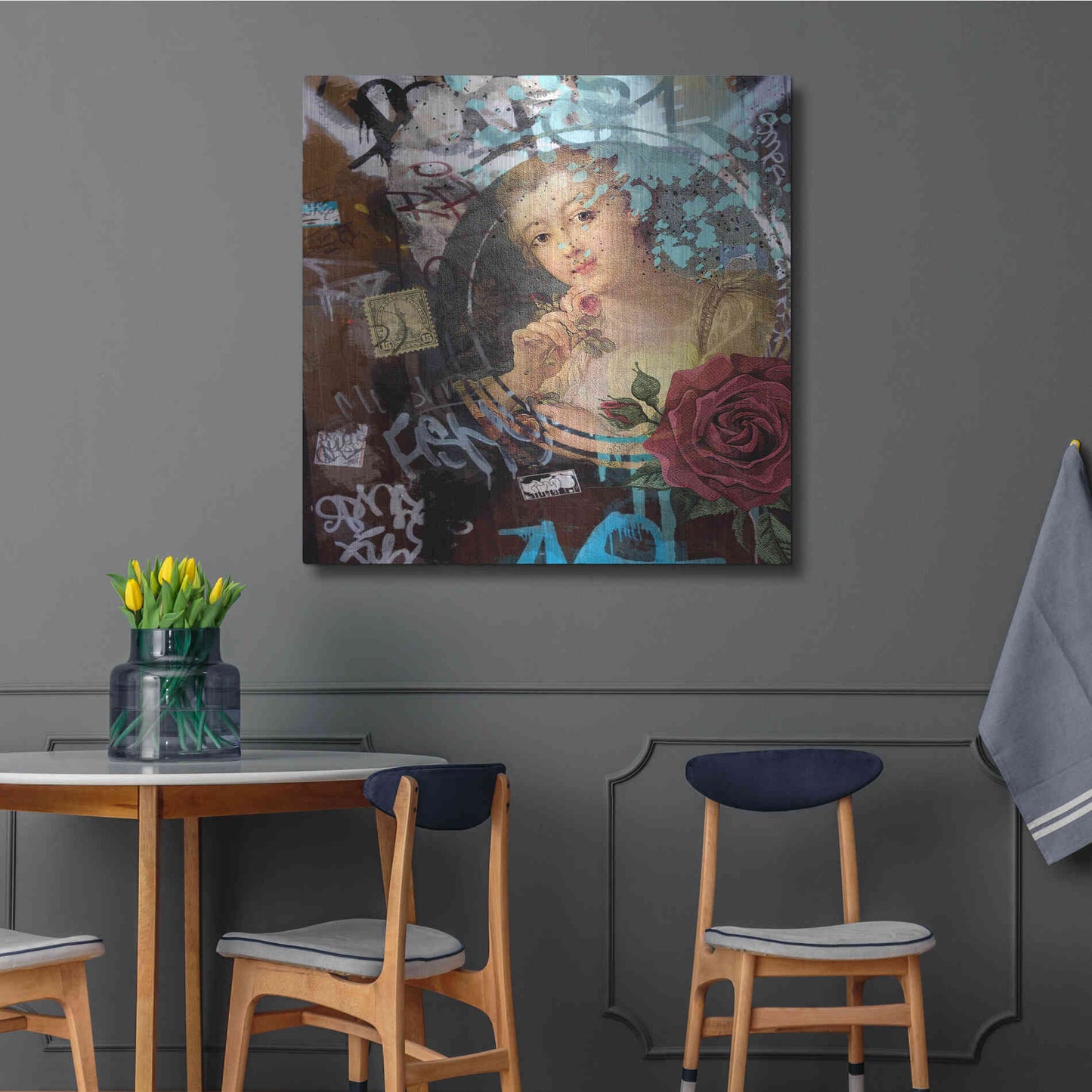 Luxe Metal Art 'Classic Graffiti' by Karen Smith, Metal Wall Art,36x36