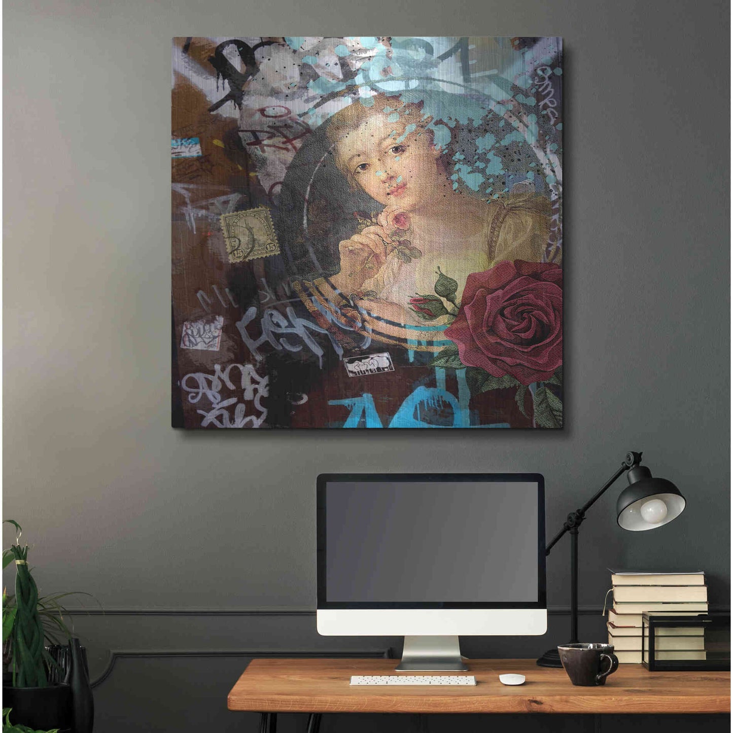 Luxe Metal Art 'Classic Graffiti' by Karen Smith, Metal Wall Art,36x36