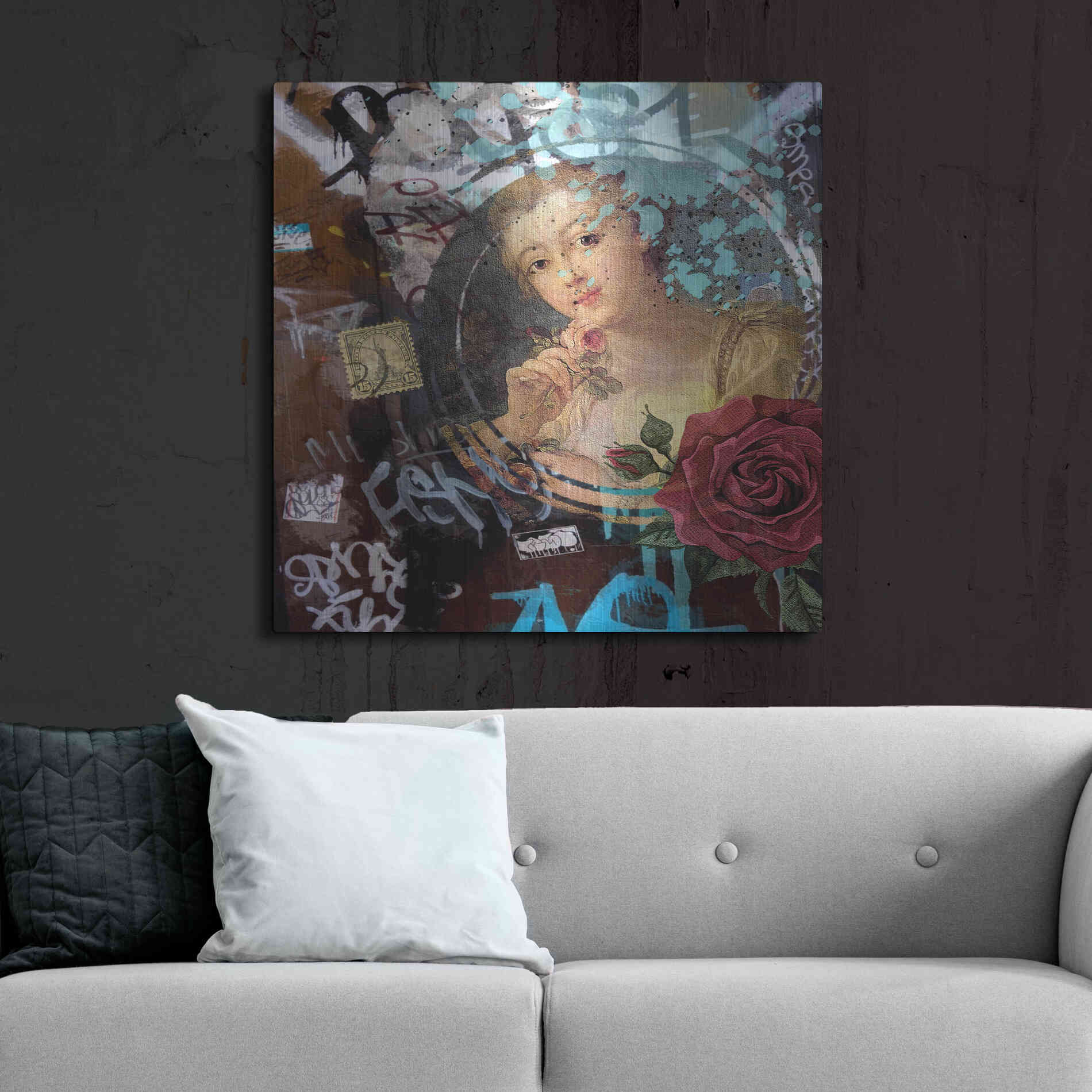 Luxe Metal Art 'Classic Graffiti' by Karen Smith, Metal Wall Art,36x36