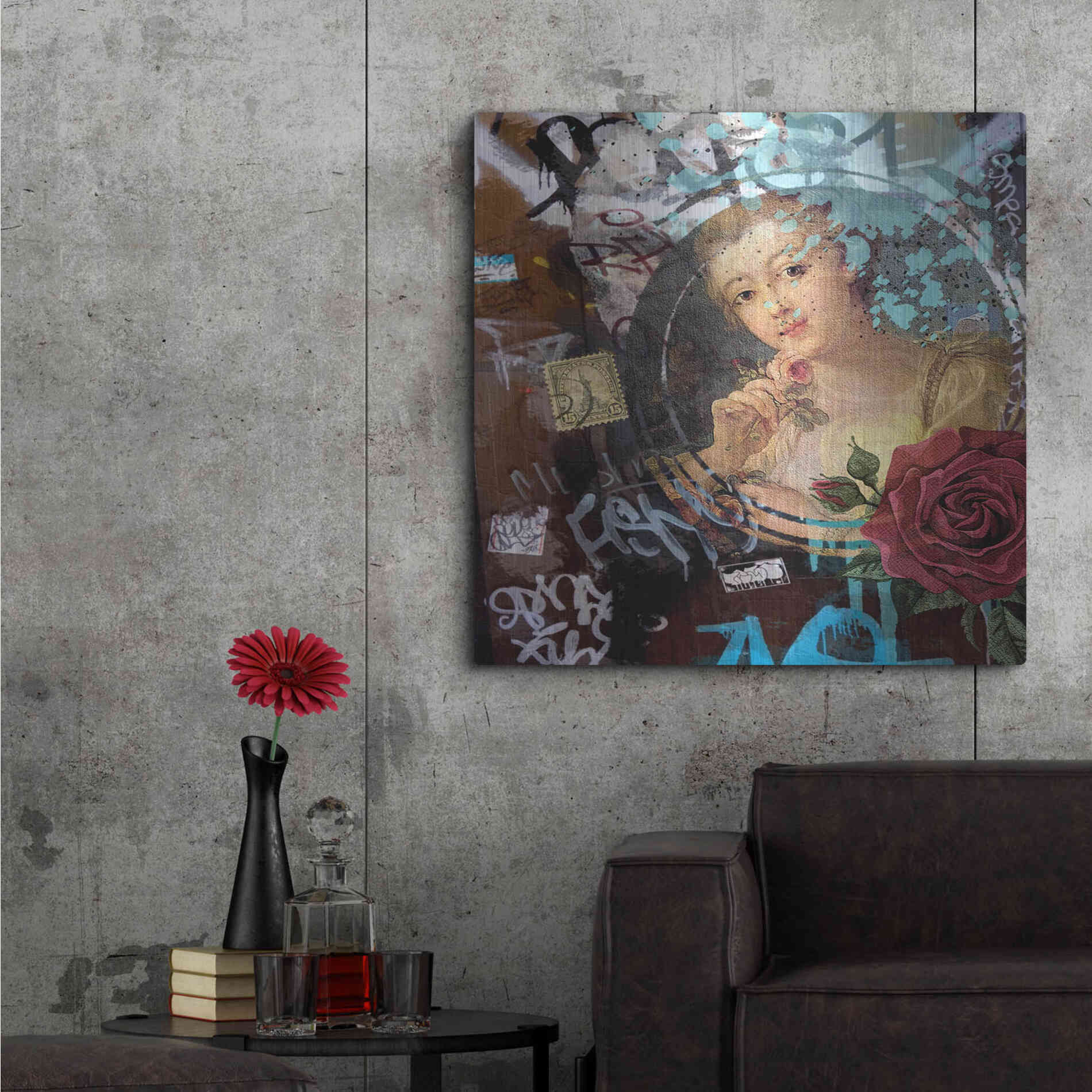 Luxe Metal Art 'Classic Graffiti' by Karen Smith, Metal Wall Art,36x36