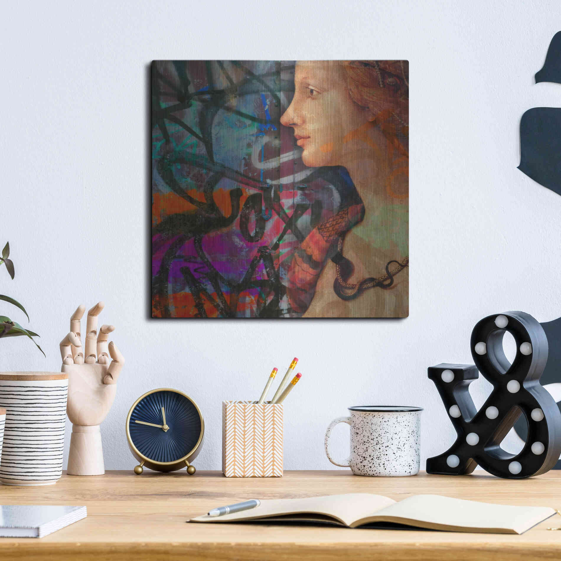 Luxe Metal Art 'Classic Graffiti 2' by Karen Smith, Metal Wall Art,12x12