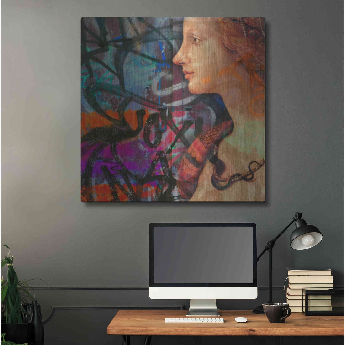 Luxe Metal Art 'Classic Graffiti 2' by Karen Smith, Metal Wall Art,36x36