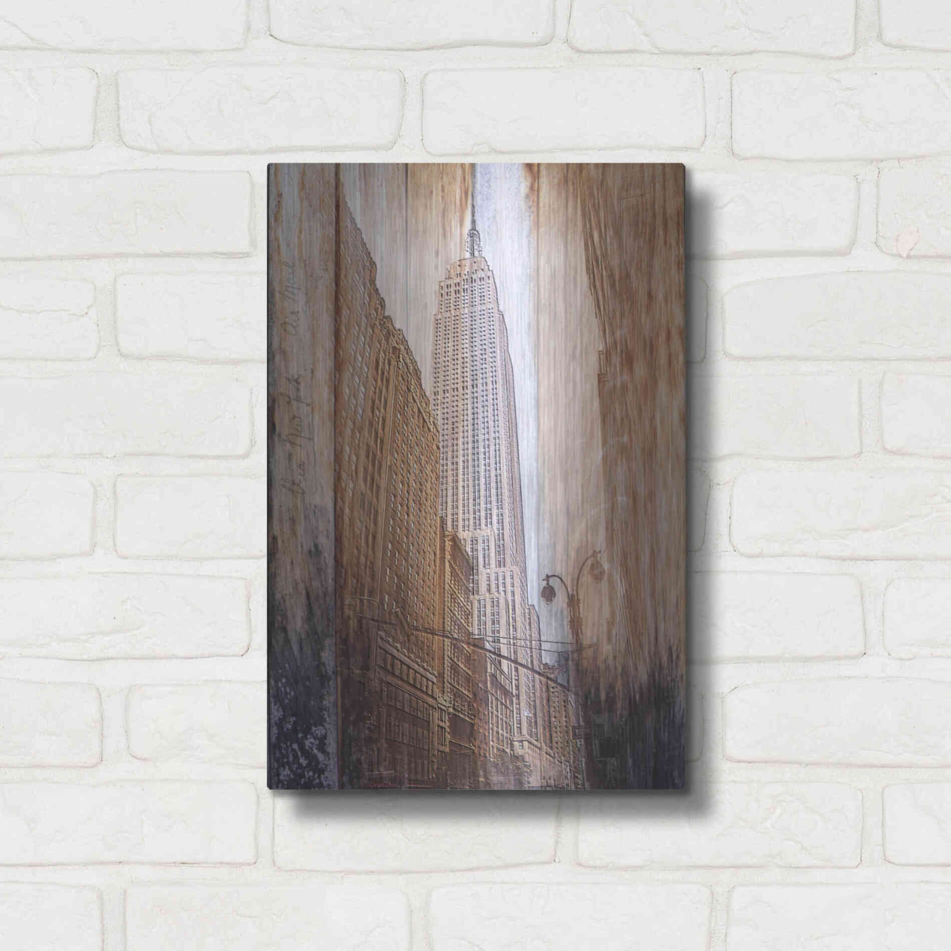 Luxe Metal Art 'Rustic ESB' by Karen Smith, Metal Wall Art,12x16
