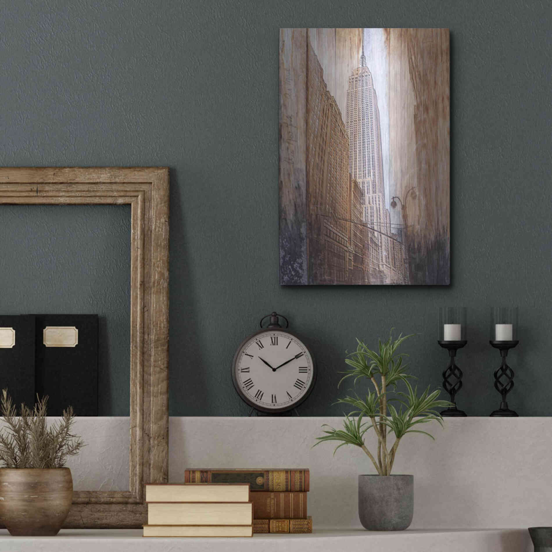 Luxe Metal Art 'Rustic ESB' by Karen Smith, Metal Wall Art,12x16