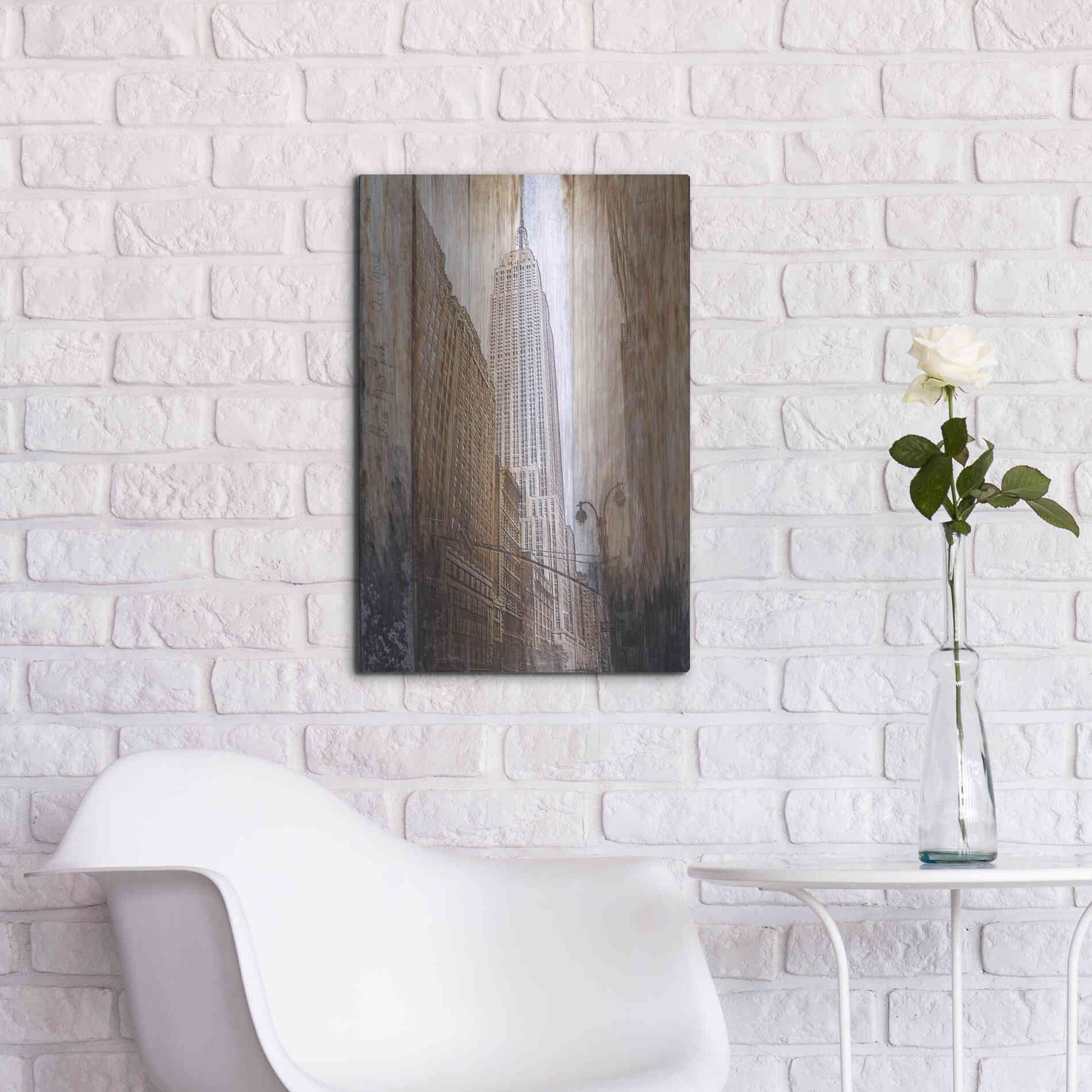 Luxe Metal Art 'Rustic ESB' by Karen Smith, Metal Wall Art,16x24
