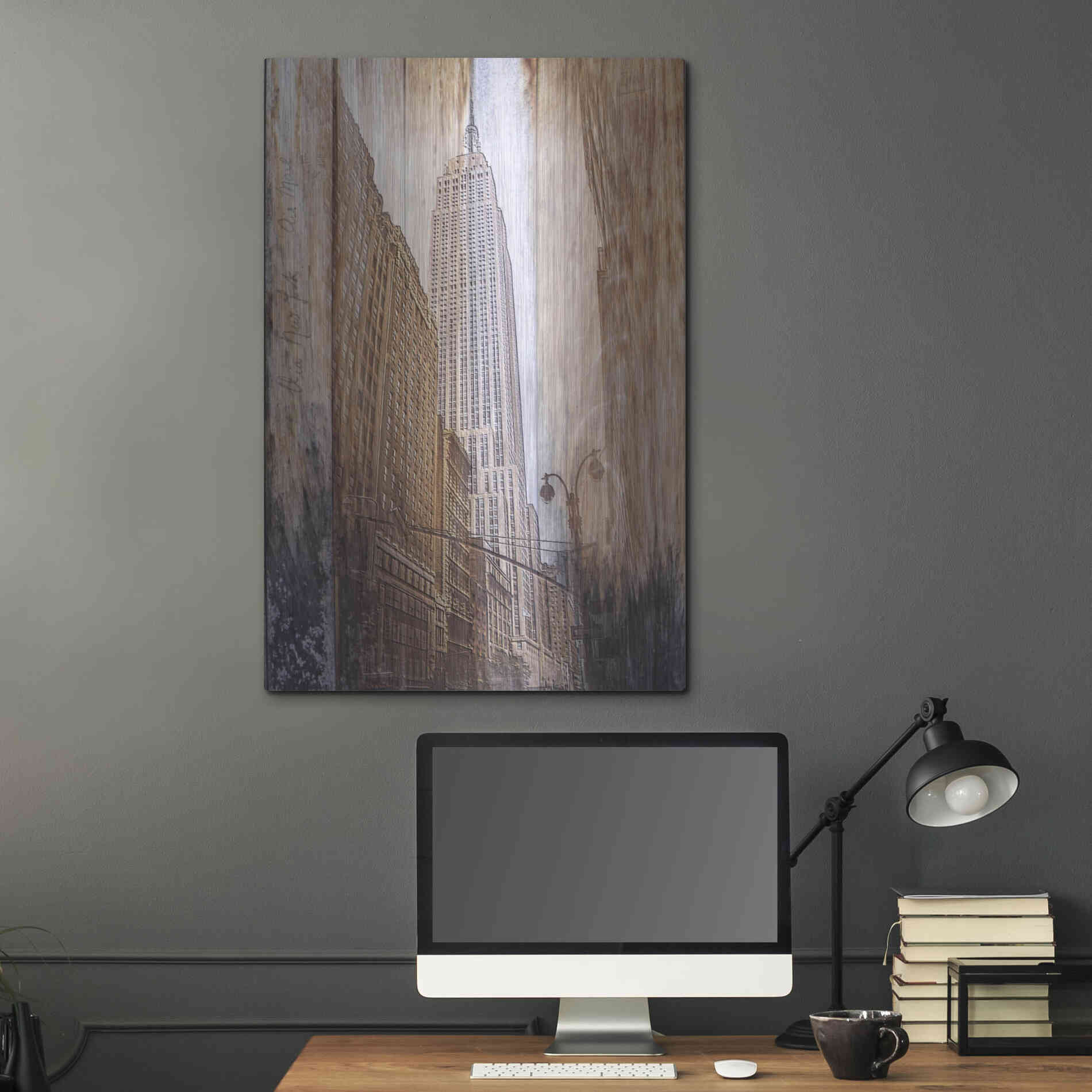 Luxe Metal Art 'Rustic ESB' by Karen Smith, Metal Wall Art,24x36