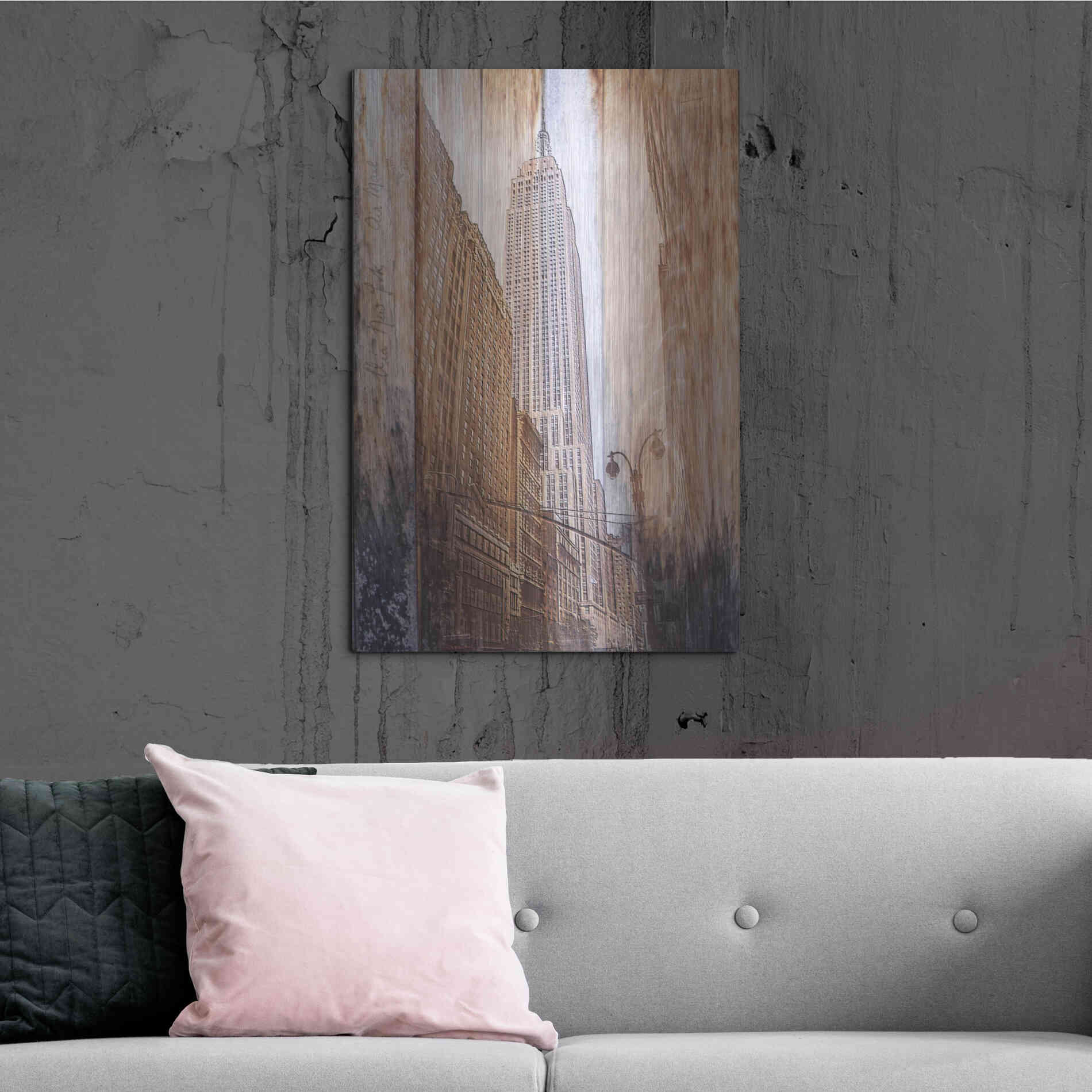 Luxe Metal Art 'Rustic ESB' by Karen Smith, Metal Wall Art,24x36