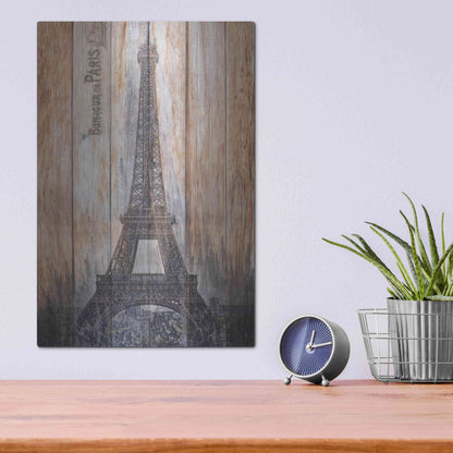 Luxe Metal Art 'Rustic Eiffel Tower' by Karen Smith, Metal Wall Art,12x16