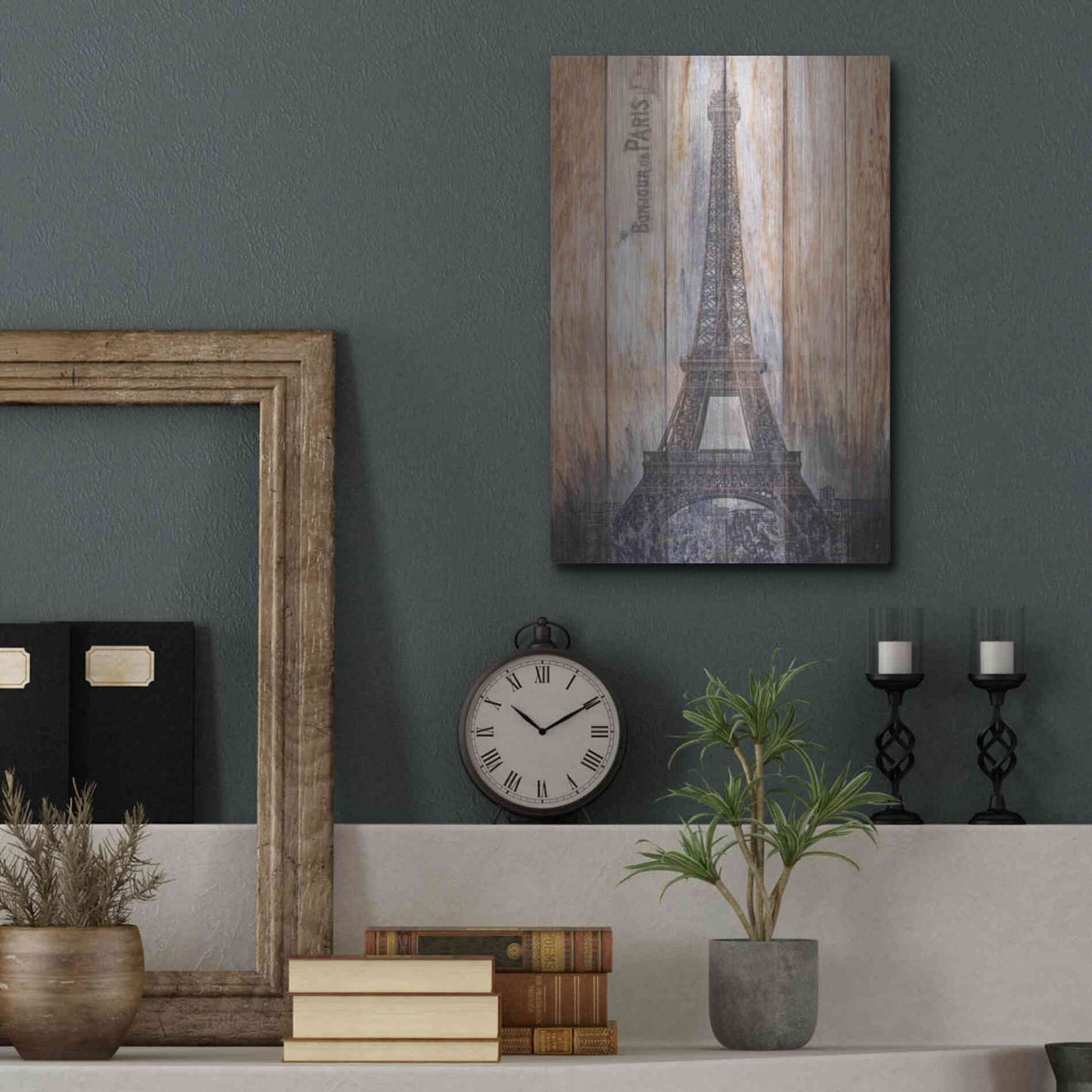 Luxe Metal Art 'Rustic Eiffel Tower' by Karen Smith, Metal Wall Art,12x16