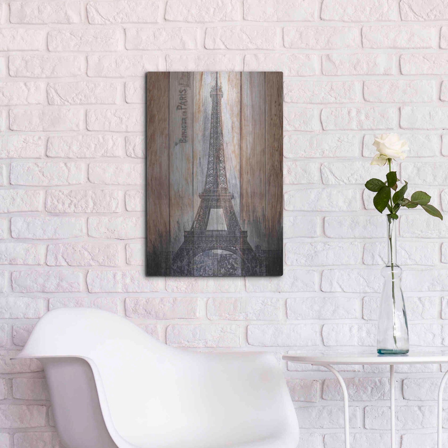 Luxe Metal Art 'Rustic Eiffel Tower' by Karen Smith, Metal Wall Art,16x24