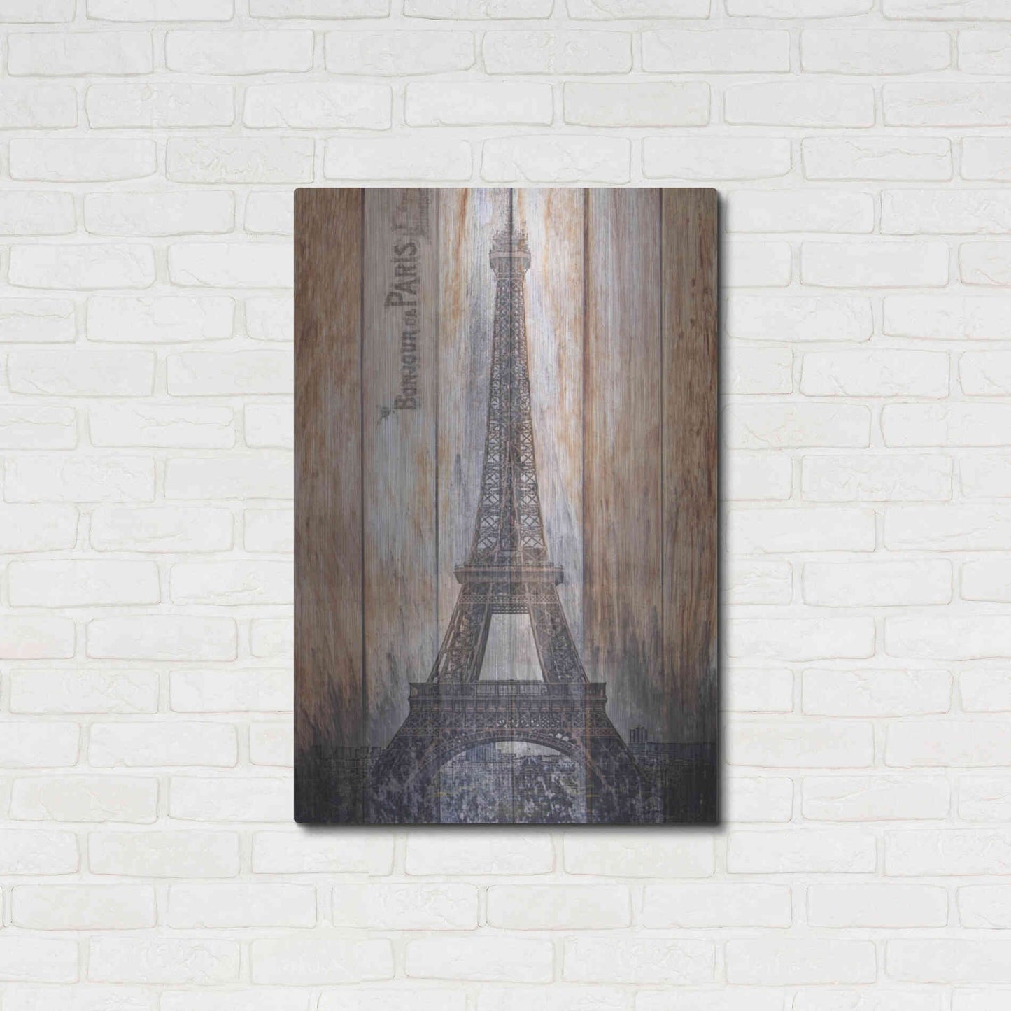 Luxe Metal Art 'Rustic Eiffel Tower' by Karen Smith, Metal Wall Art,24x36