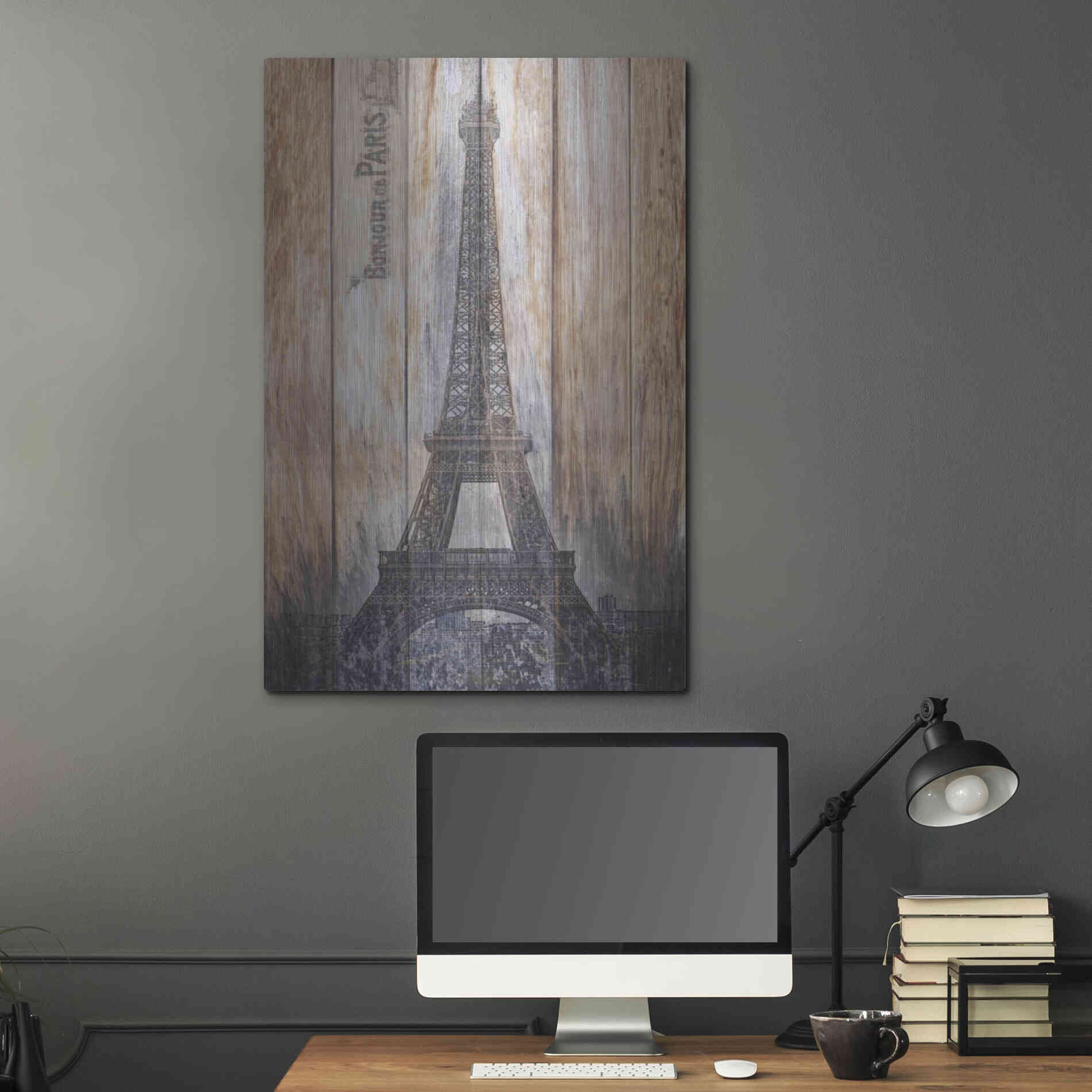 Luxe Metal Art 'Rustic Eiffel Tower' by Karen Smith, Metal Wall Art,24x36