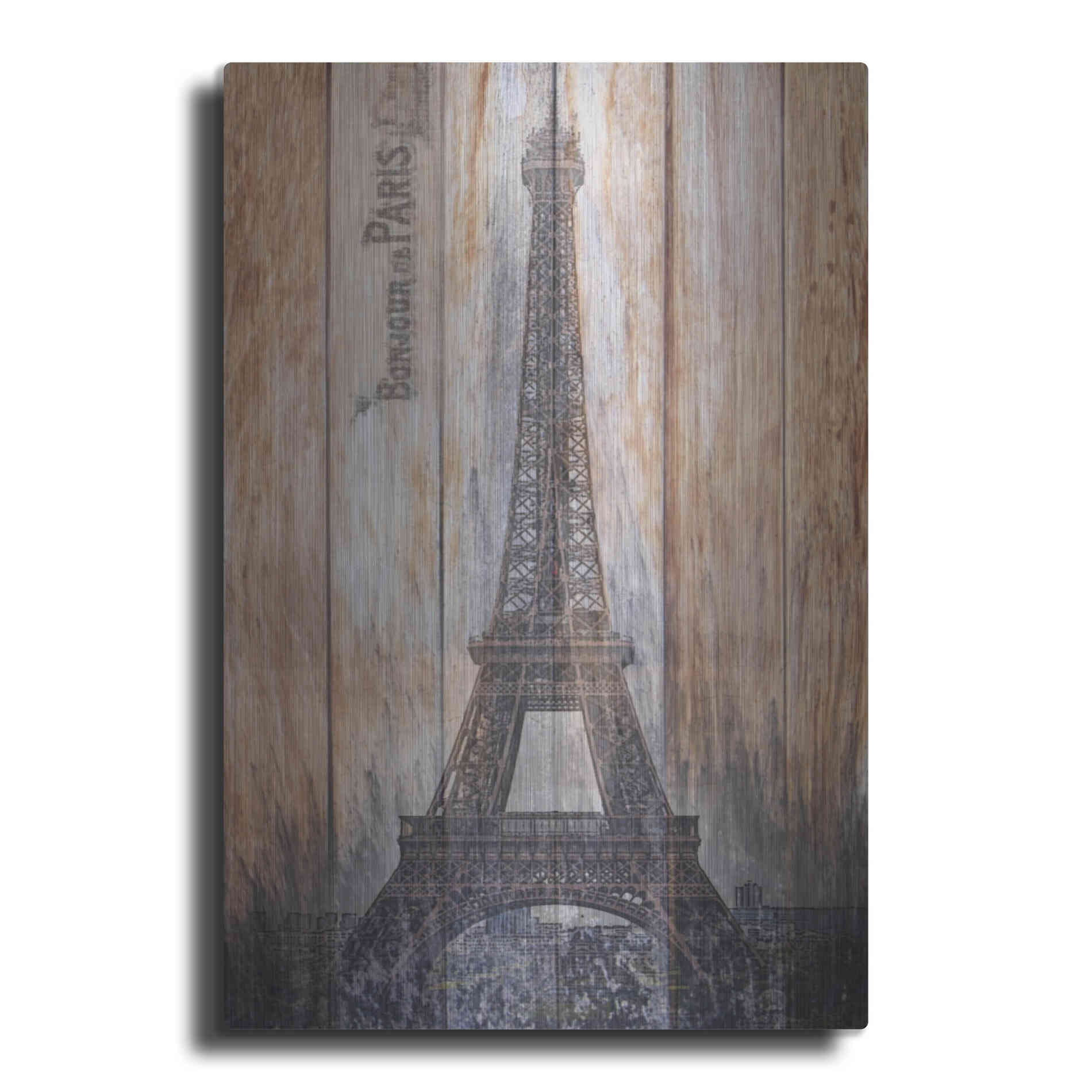 Luxe Metal Art 'Rustic Eiffel Tower' by Karen Smith, Metal Wall Art