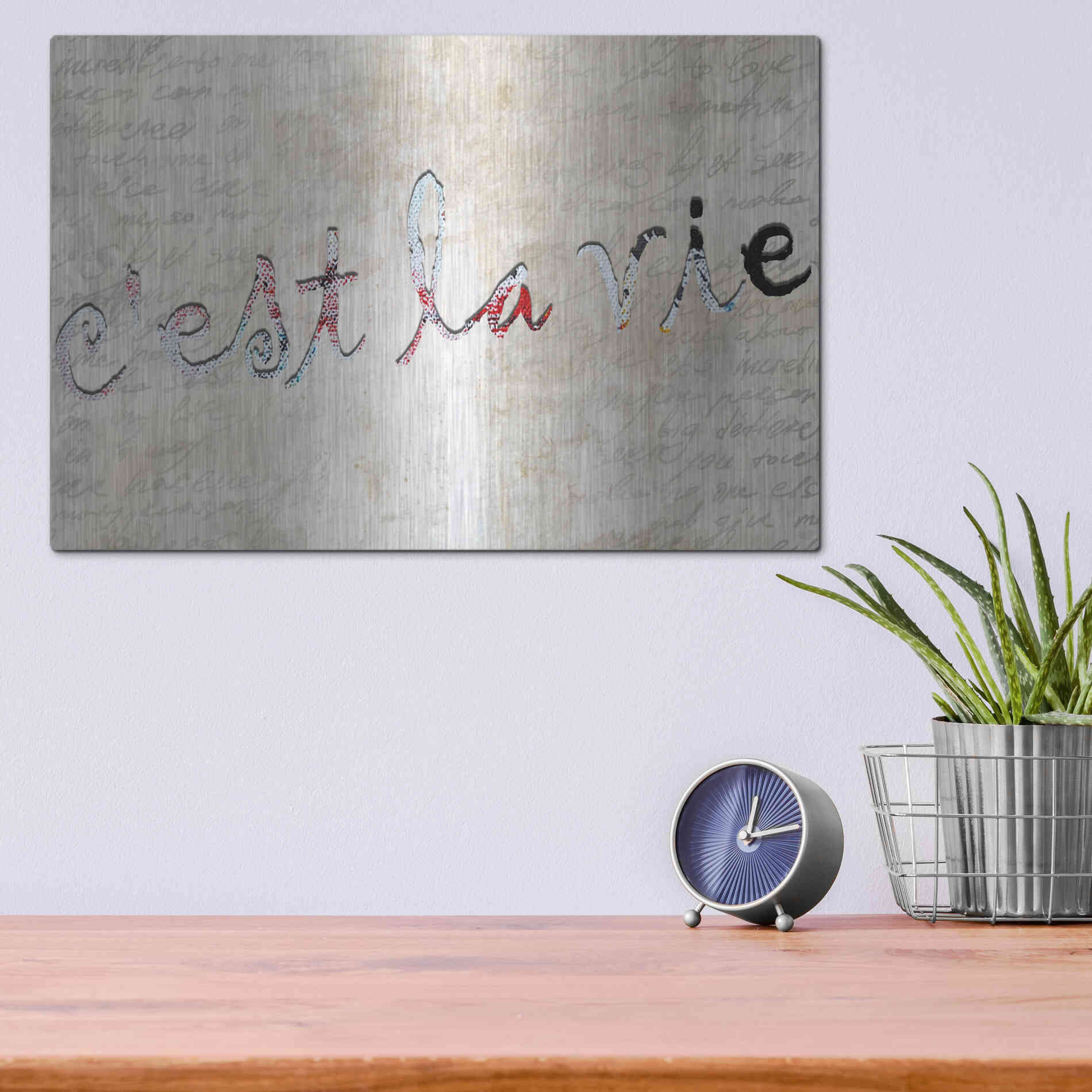 Luxe Metal Art 'C'est La Vie' by Karen Smith, Metal Wall Art,16x12