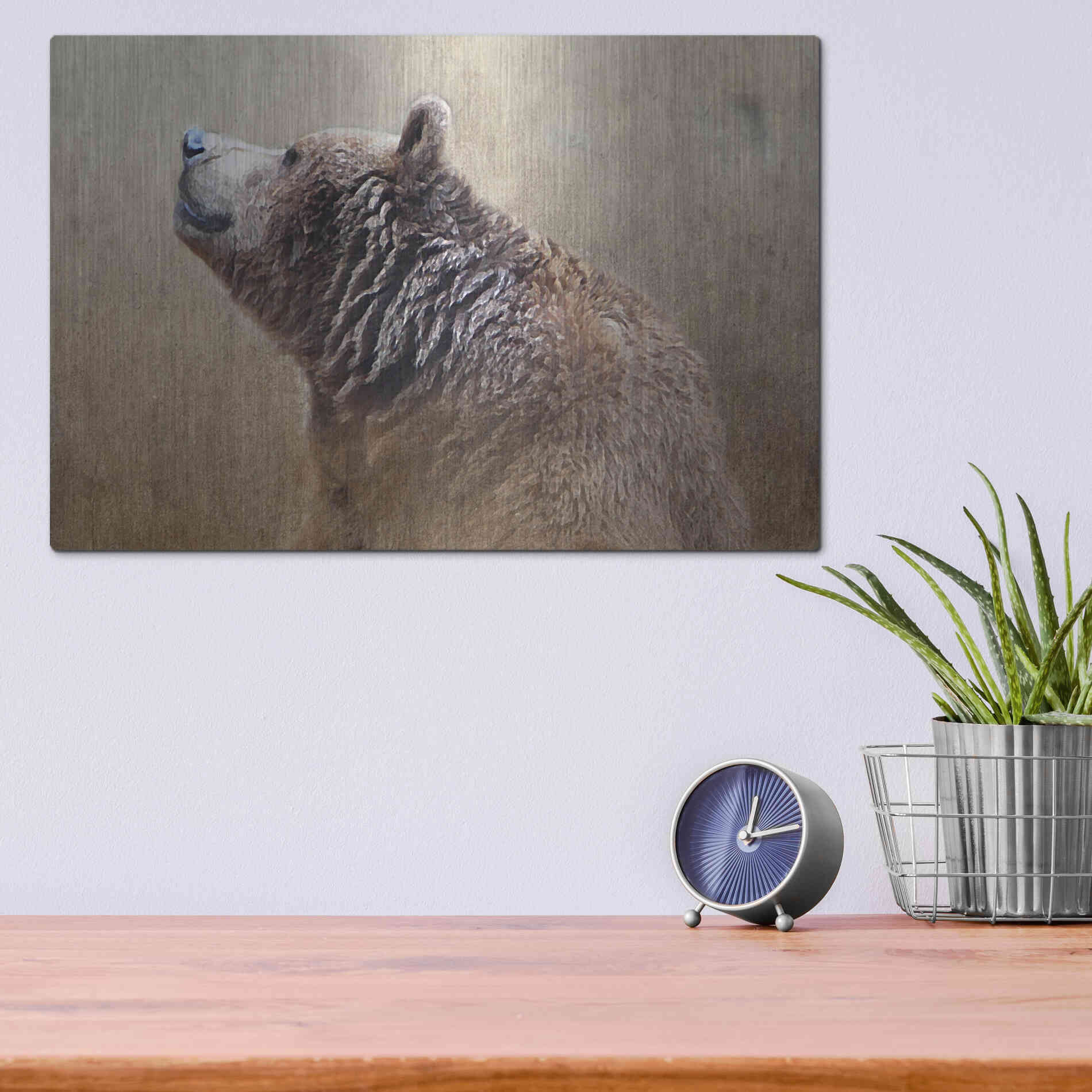 Luxe Metal Art 'Big Bear' by Karen Smith, Metal Wall Art,16x12