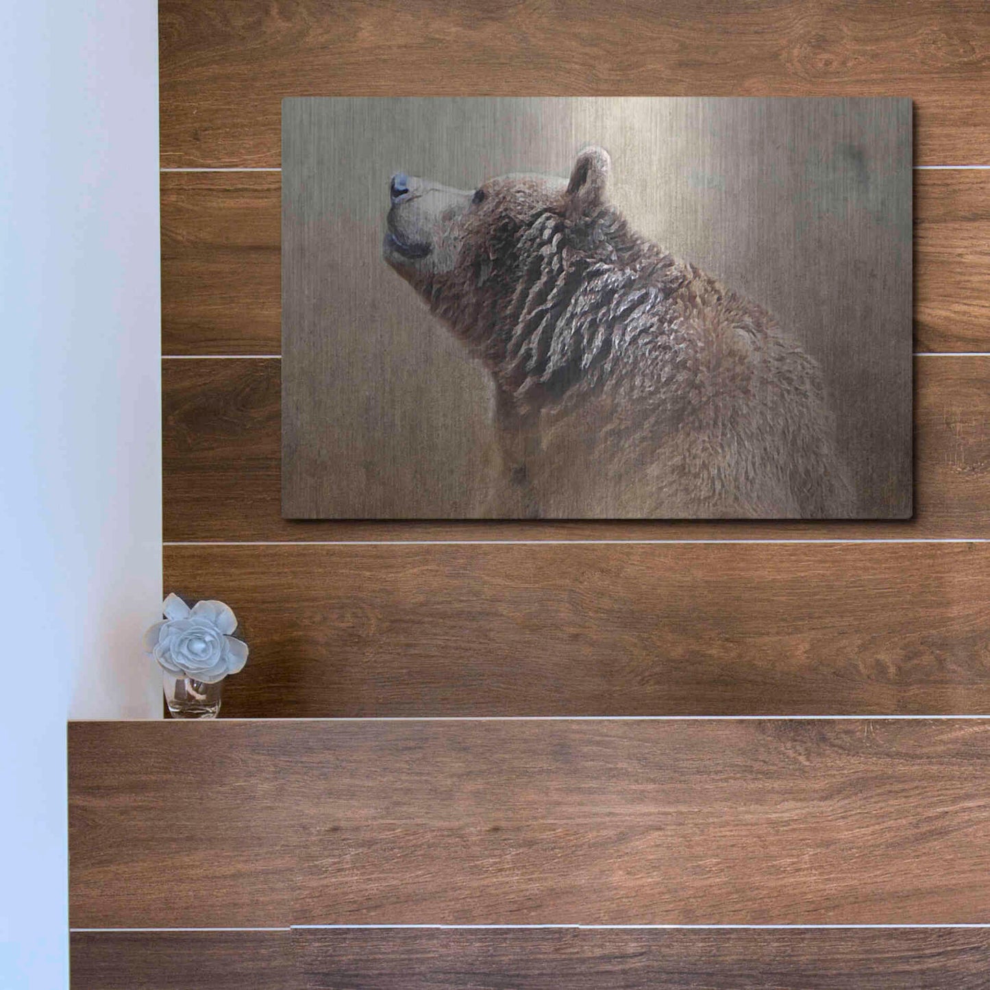 Luxe Metal Art 'Big Bear' by Karen Smith, Metal Wall Art,16x12
