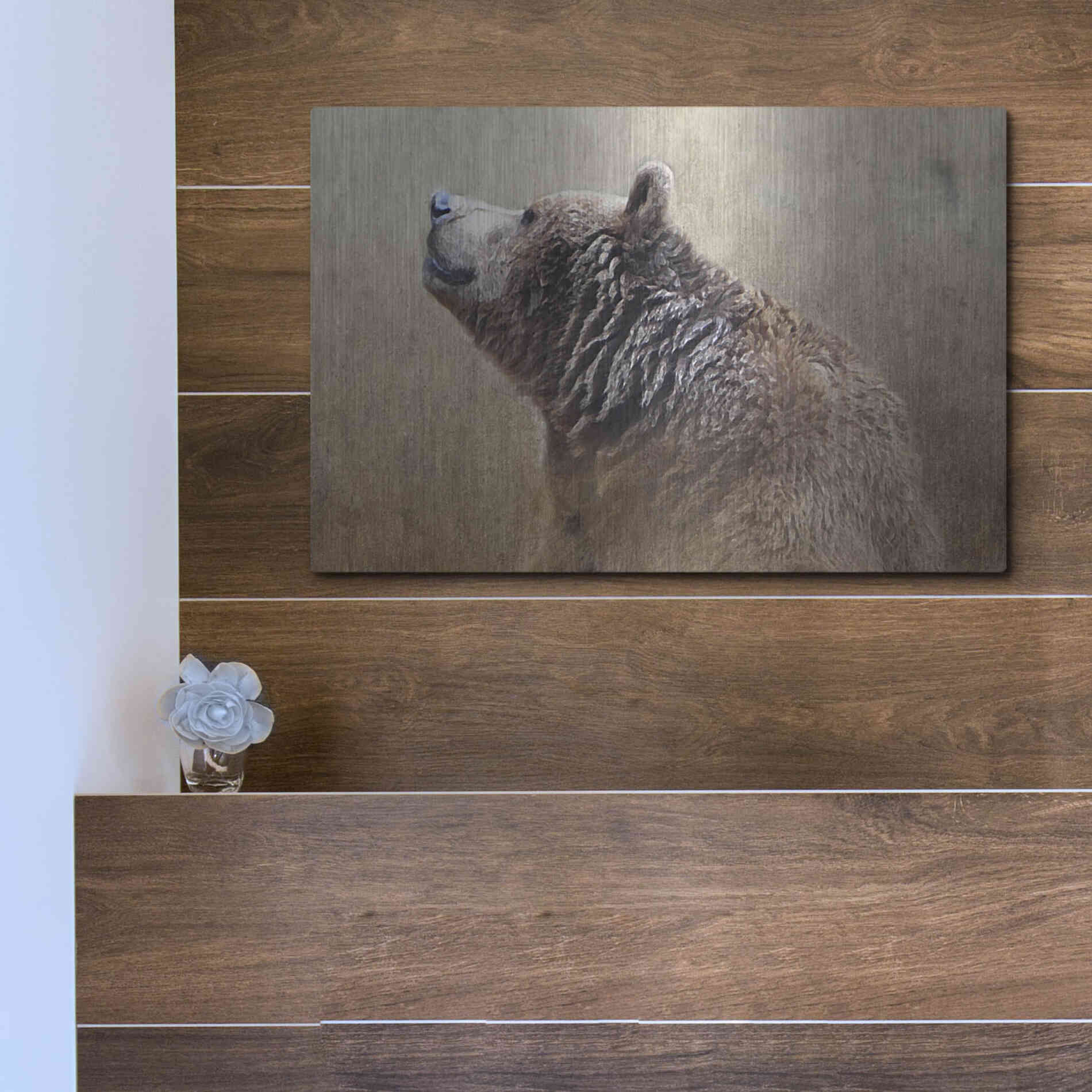 Luxe Metal Art 'Big Bear' by Karen Smith, Metal Wall Art,16x12
