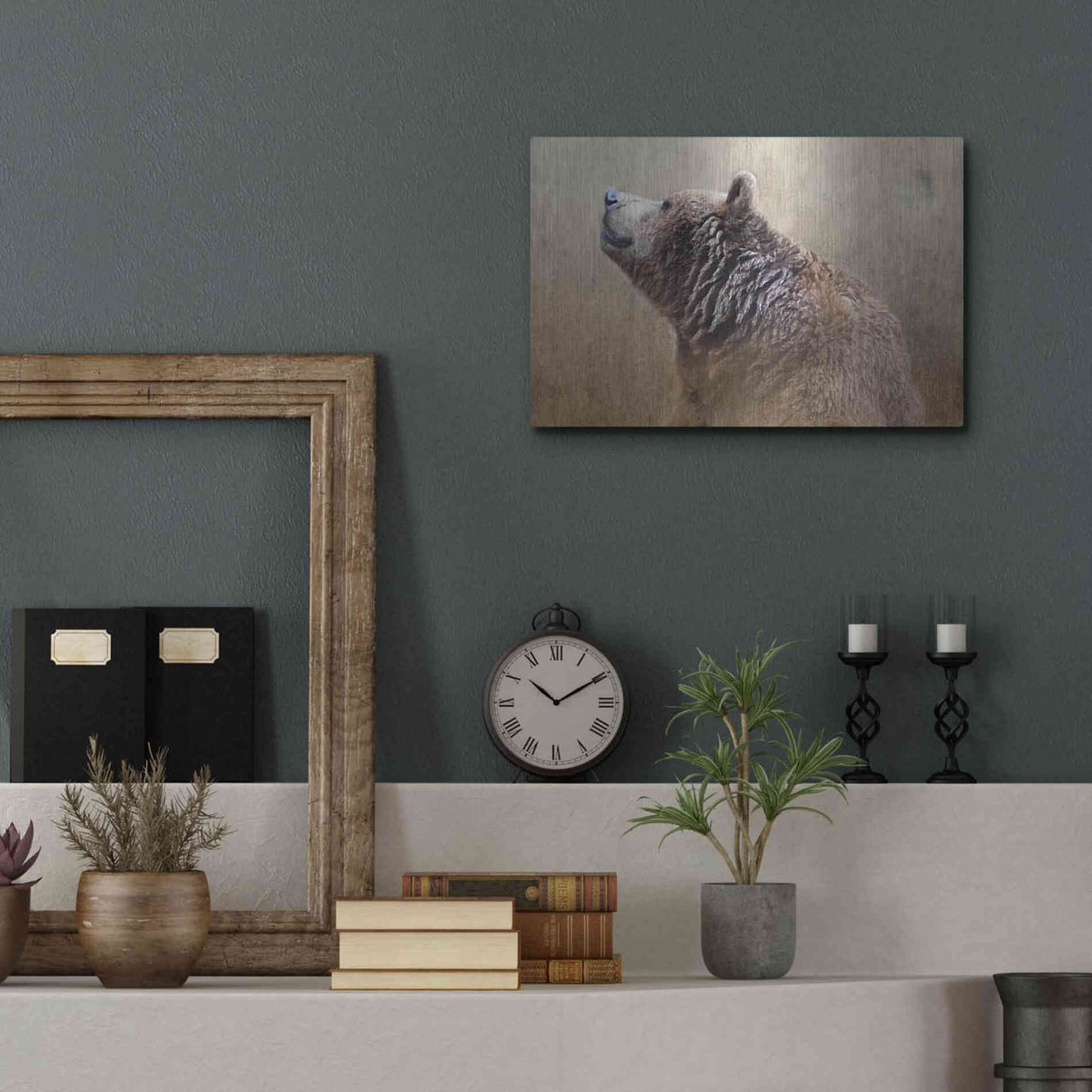 Luxe Metal Art 'Big Bear' by Karen Smith, Metal Wall Art,16x12