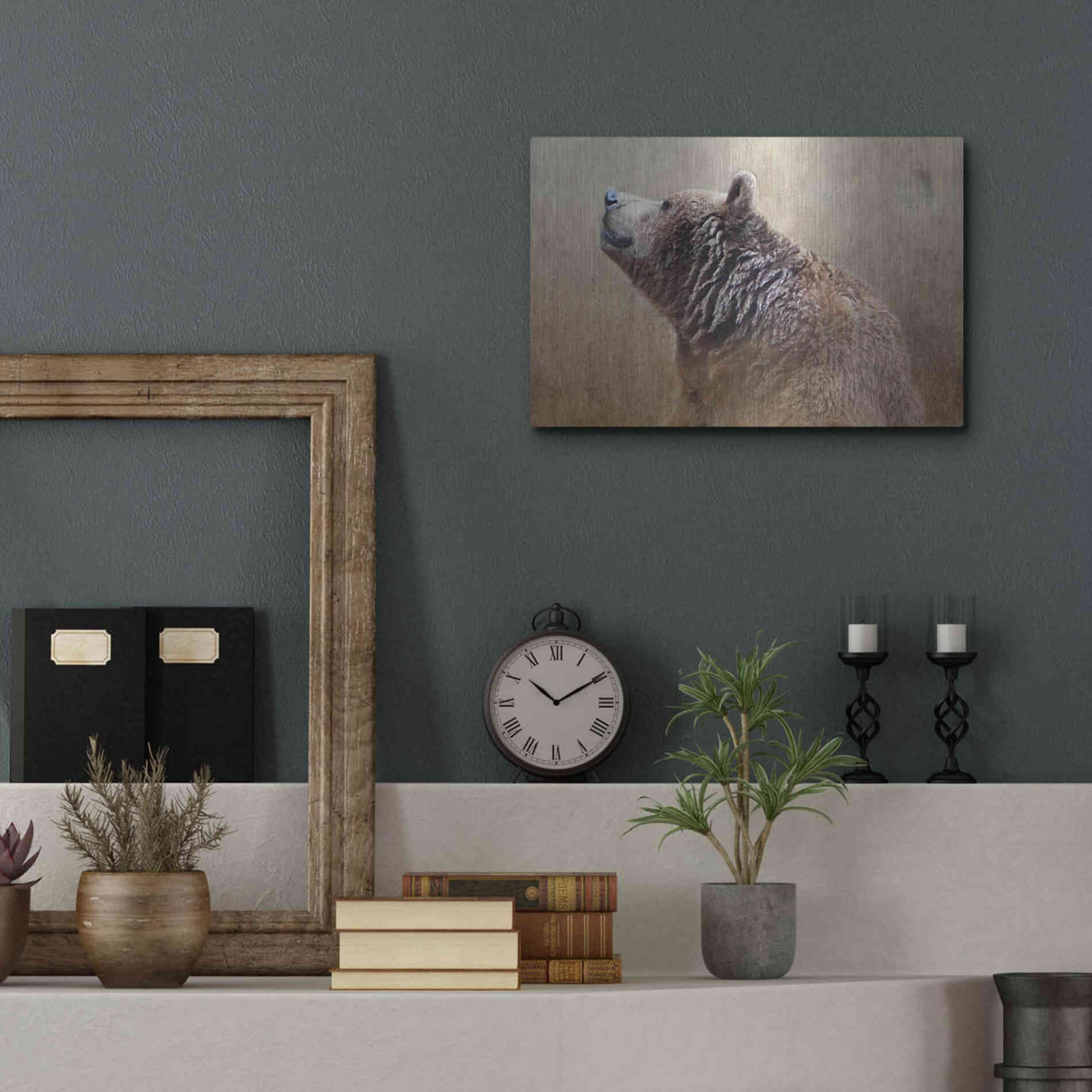 Luxe Metal Art 'Big Bear' by Karen Smith, Metal Wall Art,16x12