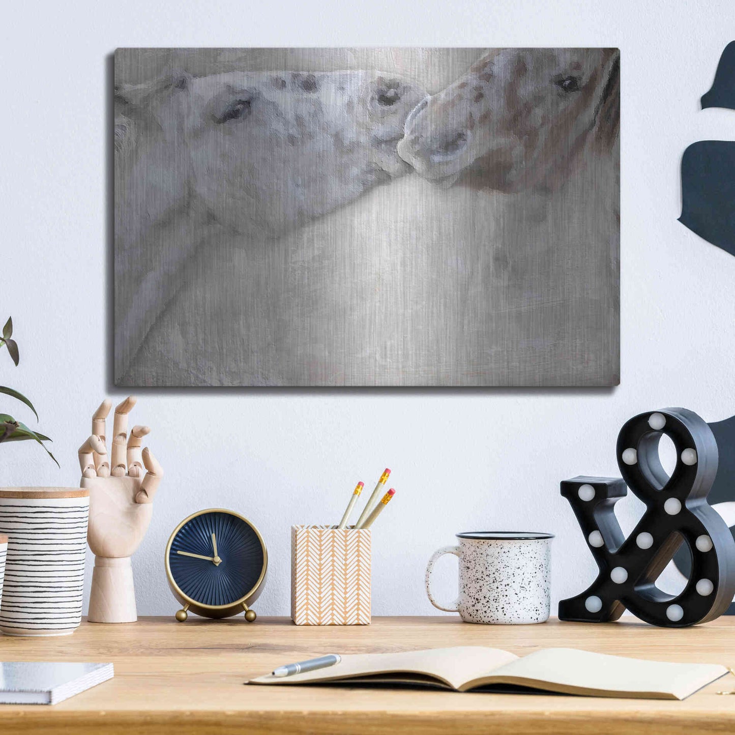 Luxe Metal Art 'Horsin'' by Karen Smith, Metal Wall Art,16x12