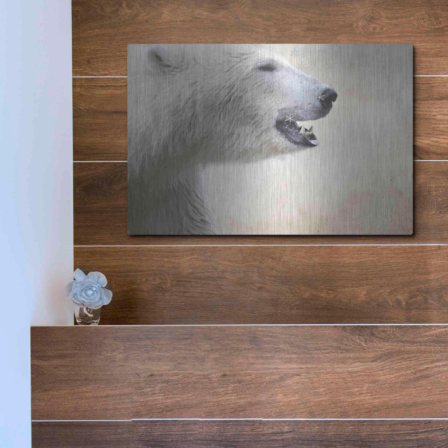 Luxe Metal Art 'Polar' by Karen Smith, Metal Wall Art,16x12