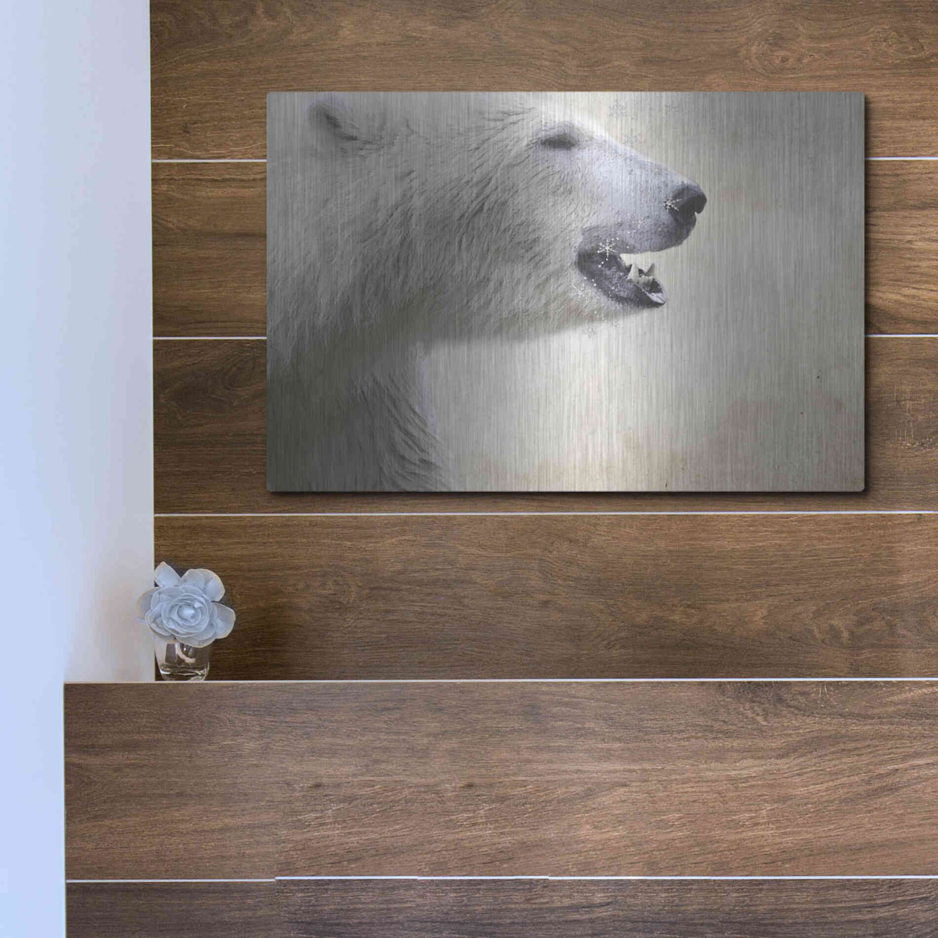 Luxe Metal Art 'Polar' by Karen Smith, Metal Wall Art,16x12
