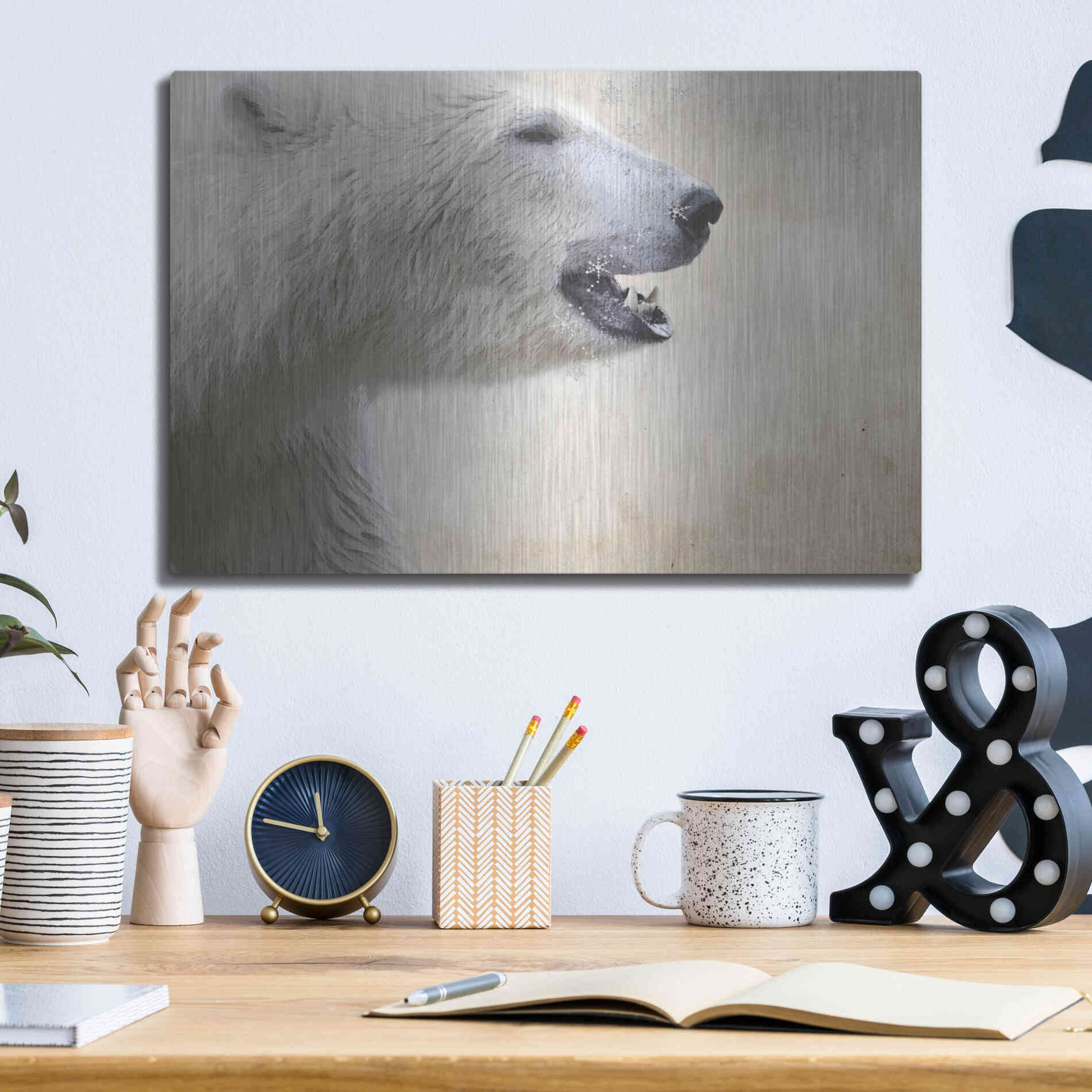 Luxe Metal Art 'Polar' by Karen Smith, Metal Wall Art,16x12