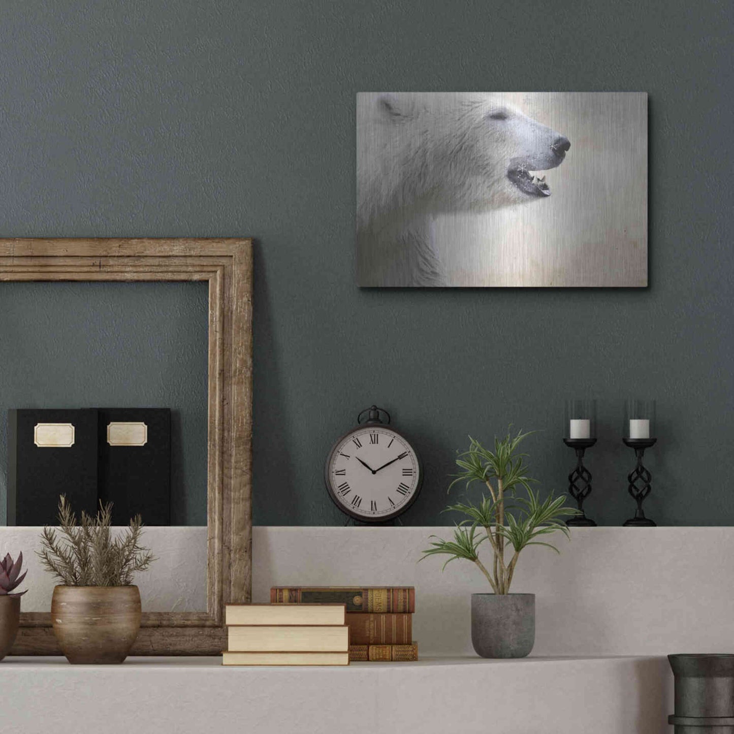 Luxe Metal Art 'Polar' by Karen Smith, Metal Wall Art,16x12