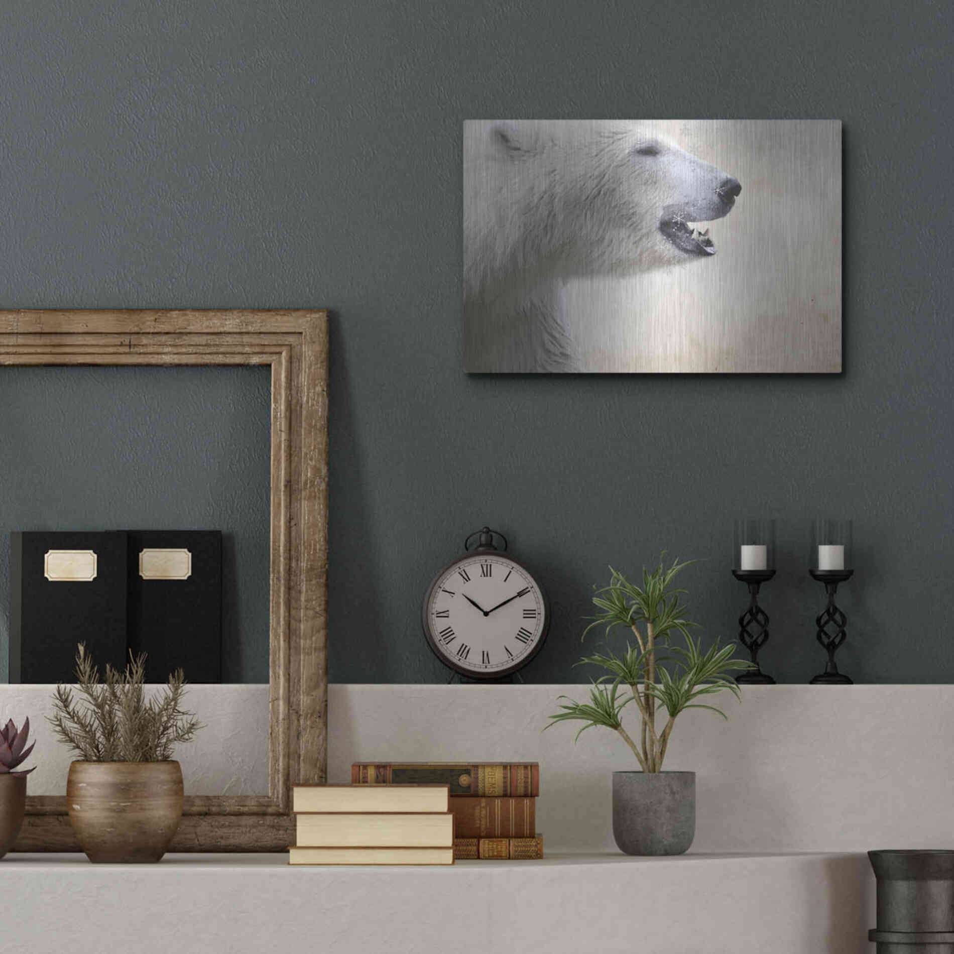 Luxe Metal Art 'Polar' by Karen Smith, Metal Wall Art,16x12