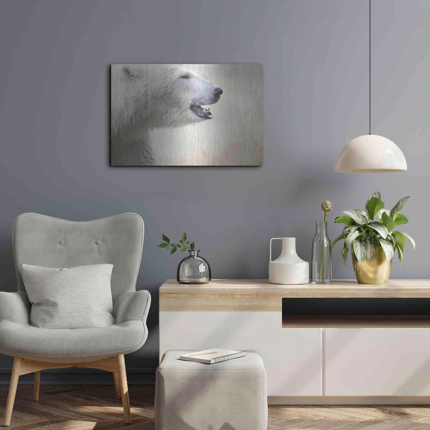 Luxe Metal Art 'Polar' by Karen Smith, Metal Wall Art,24x16