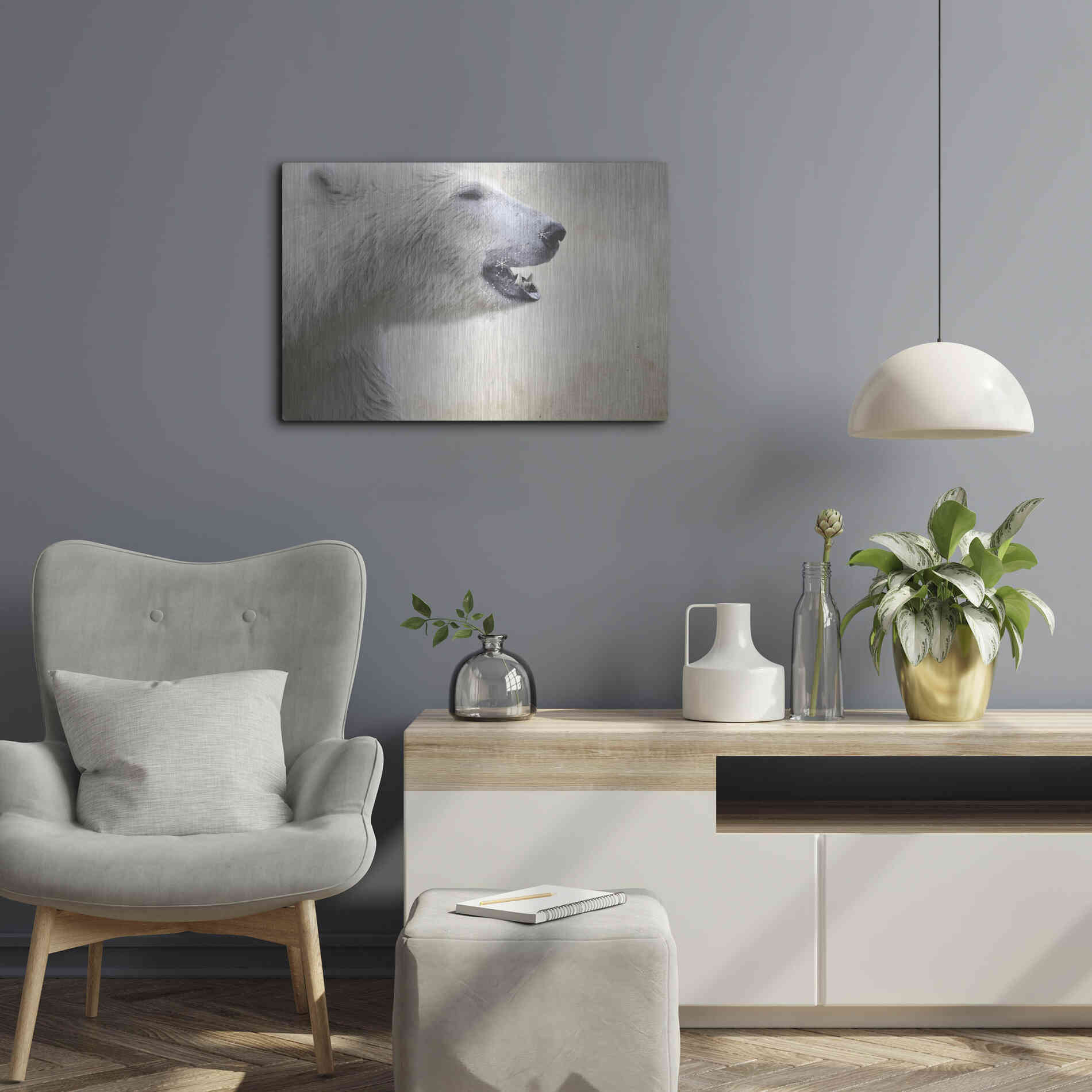 Luxe Metal Art 'Polar' by Karen Smith, Metal Wall Art,24x16