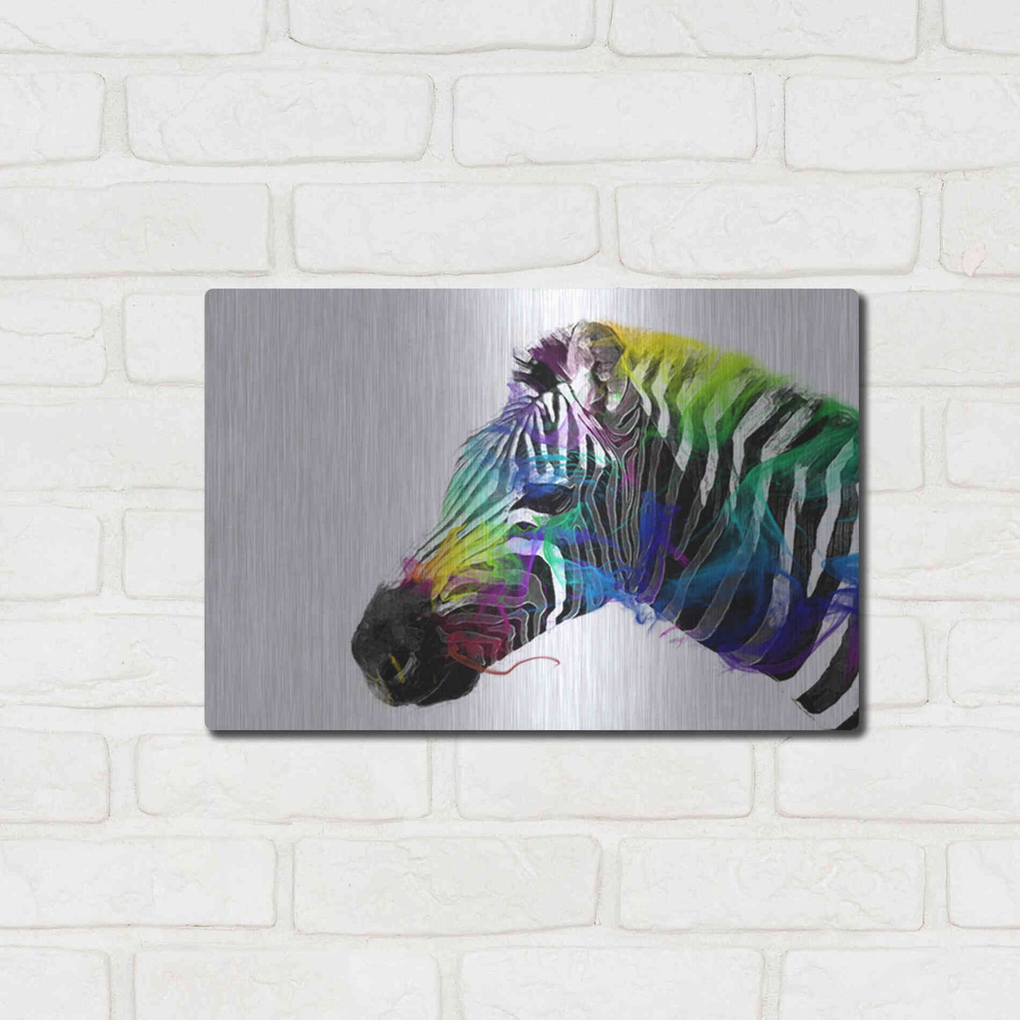 Luxe Metal Art 'Zebra' by Karen Smith, Metal Wall Art,16x12