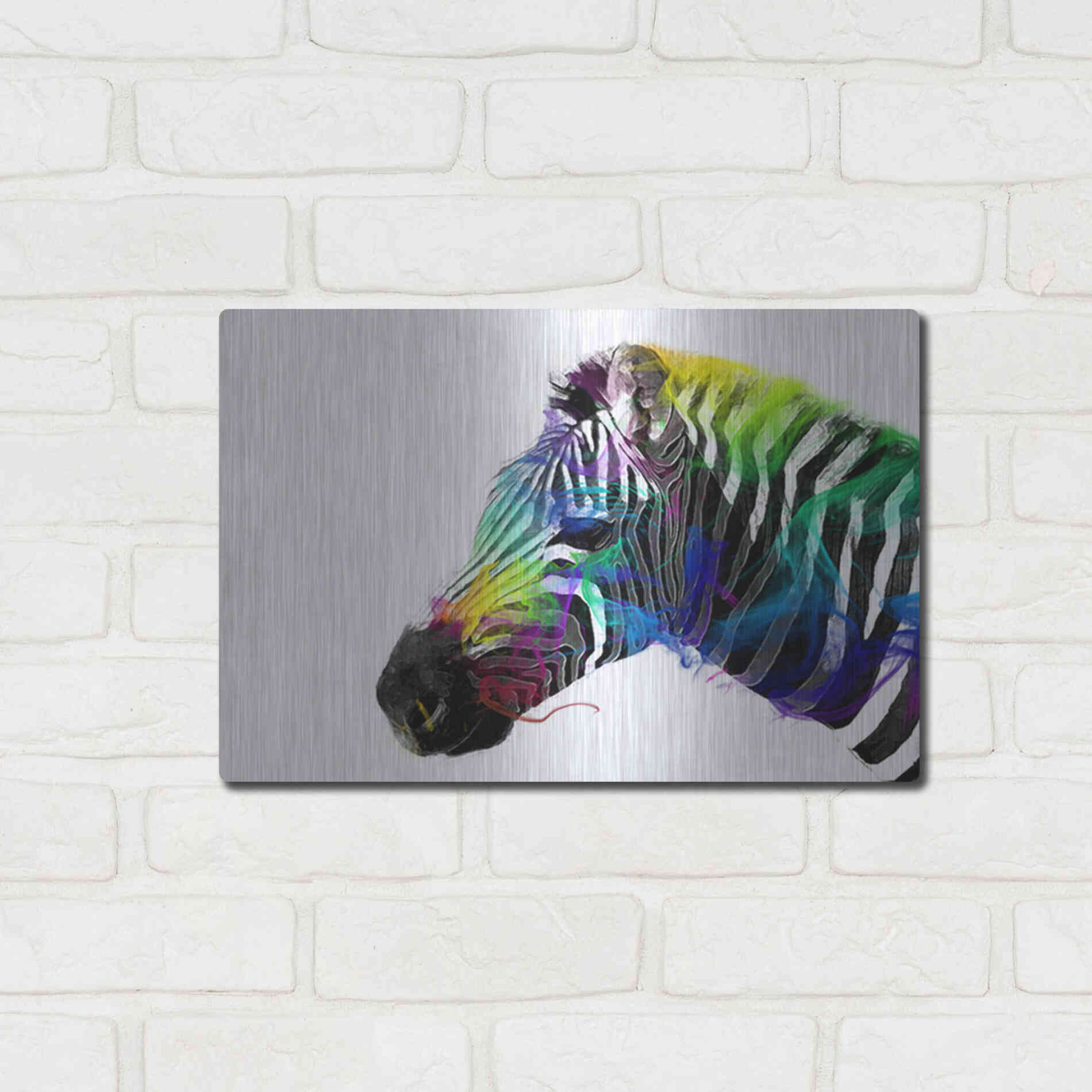 Luxe Metal Art 'Zebra' by Karen Smith, Metal Wall Art,16x12