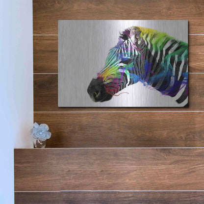 Luxe Metal Art 'Zebra' by Karen Smith, Metal Wall Art,16x12