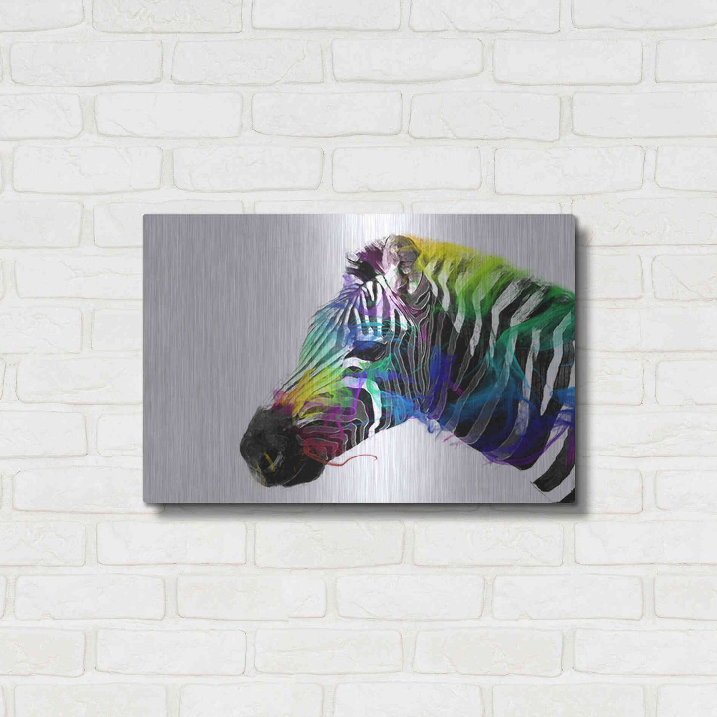 Luxe Metal Art 'Zebra' by Karen Smith, Metal Wall Art,24x16