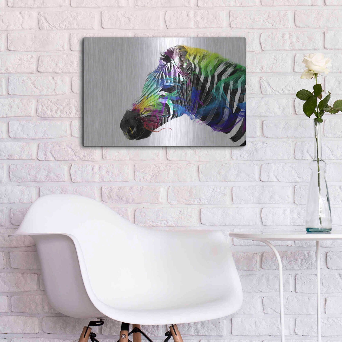Luxe Metal Art 'Zebra' by Karen Smith, Metal Wall Art,24x16