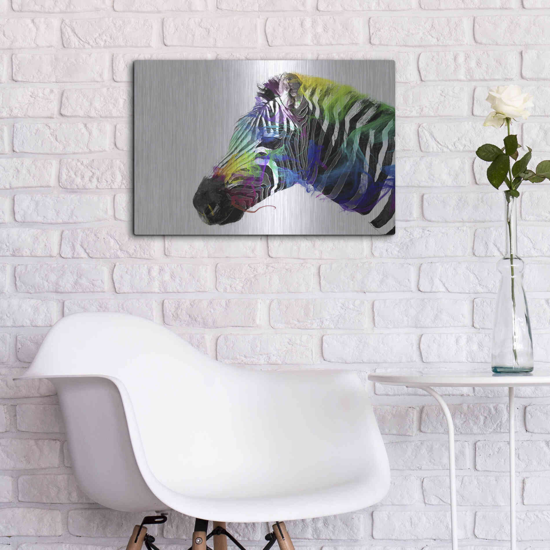 Luxe Metal Art 'Zebra' by Karen Smith, Metal Wall Art,24x16