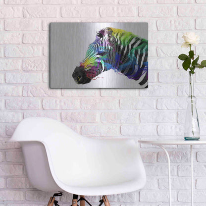 Luxe Metal Art 'Zebra' by Karen Smith, Metal Wall Art,24x16