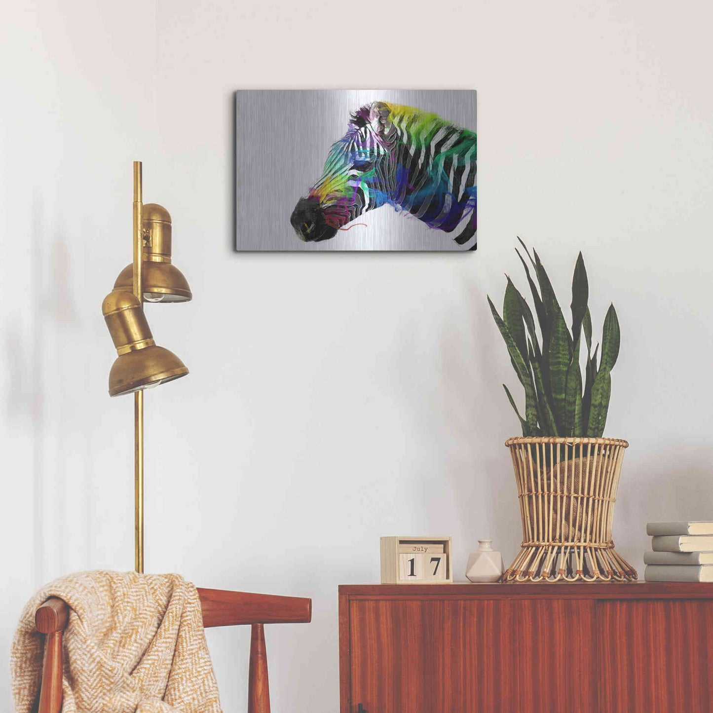 Luxe Metal Art 'Zebra' by Karen Smith, Metal Wall Art,24x16