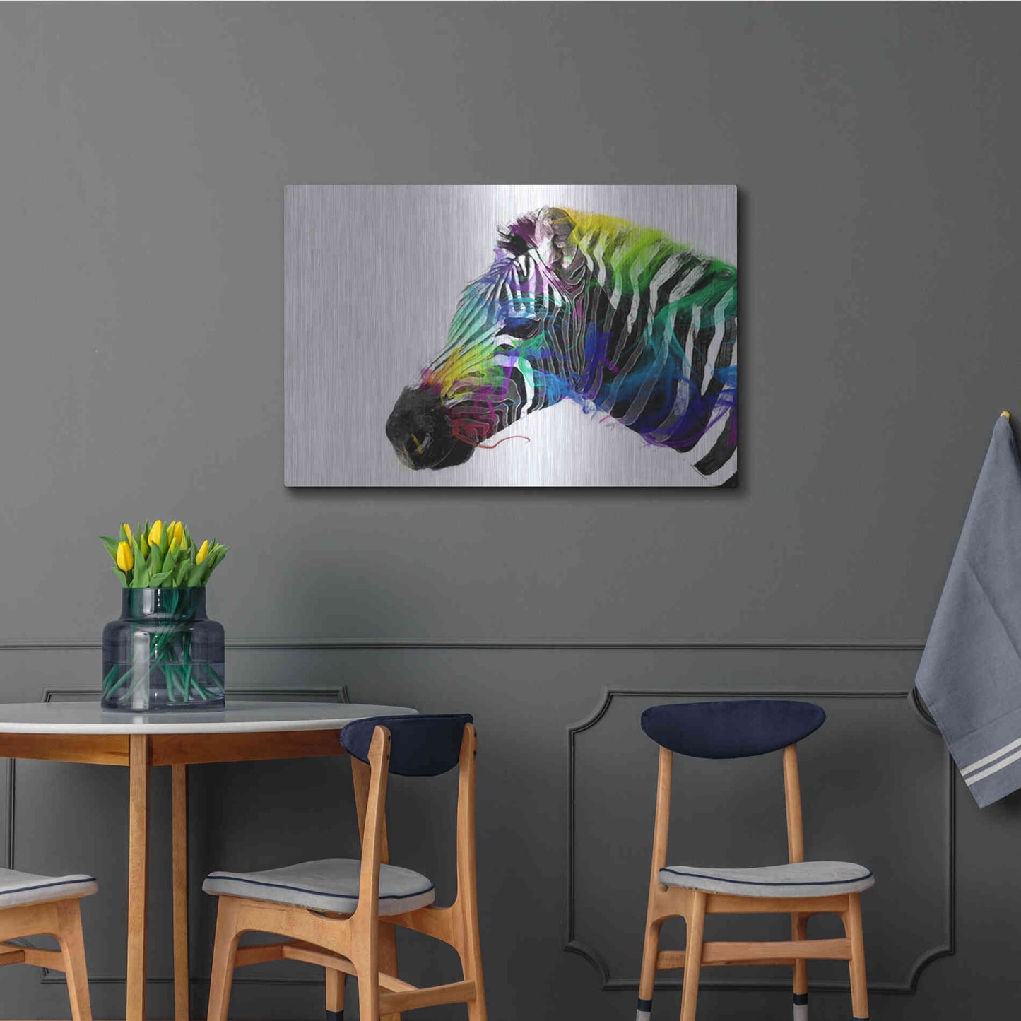 Luxe Metal Art 'Zebra' by Karen Smith, Metal Wall Art,36x24